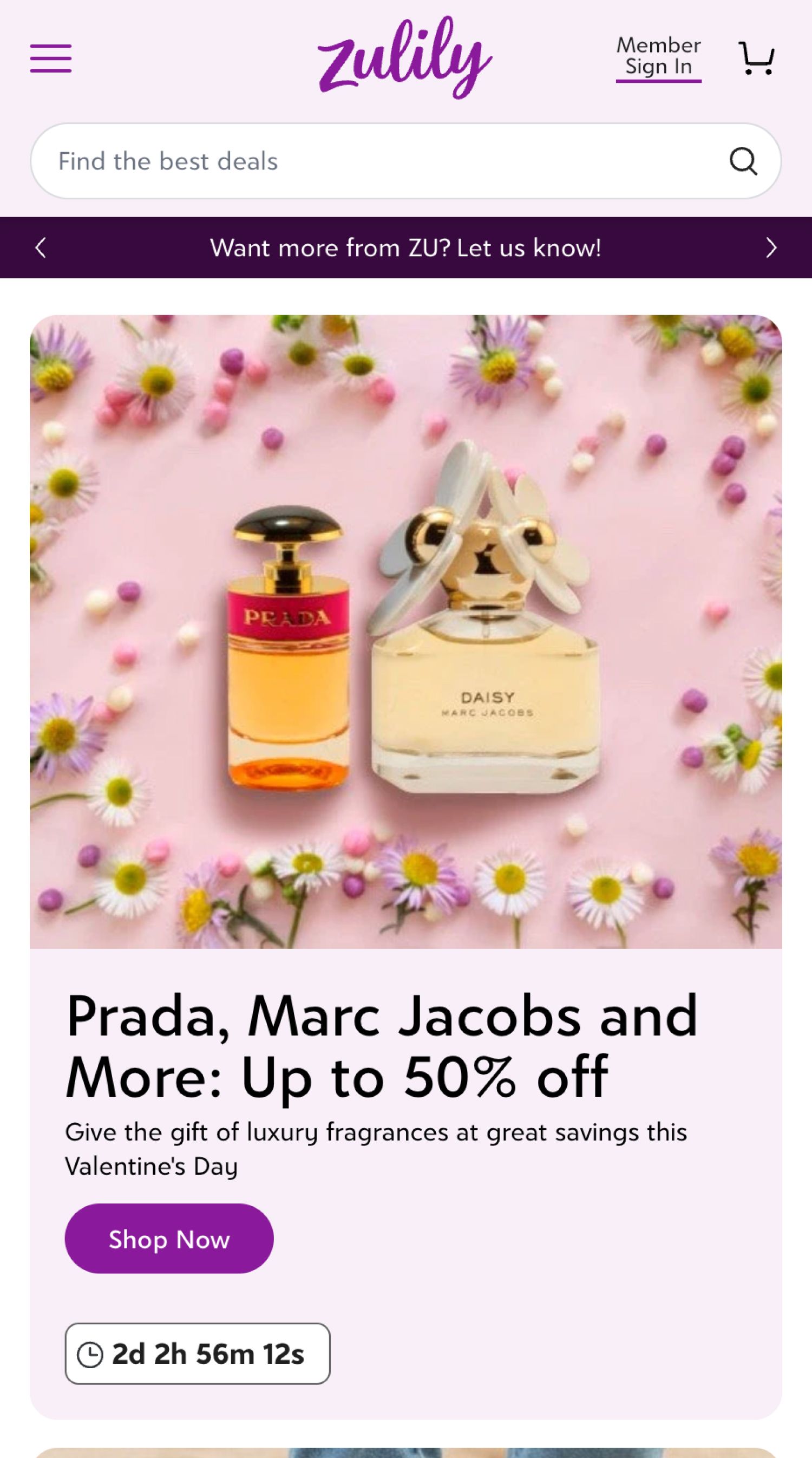 Zulily Homepage