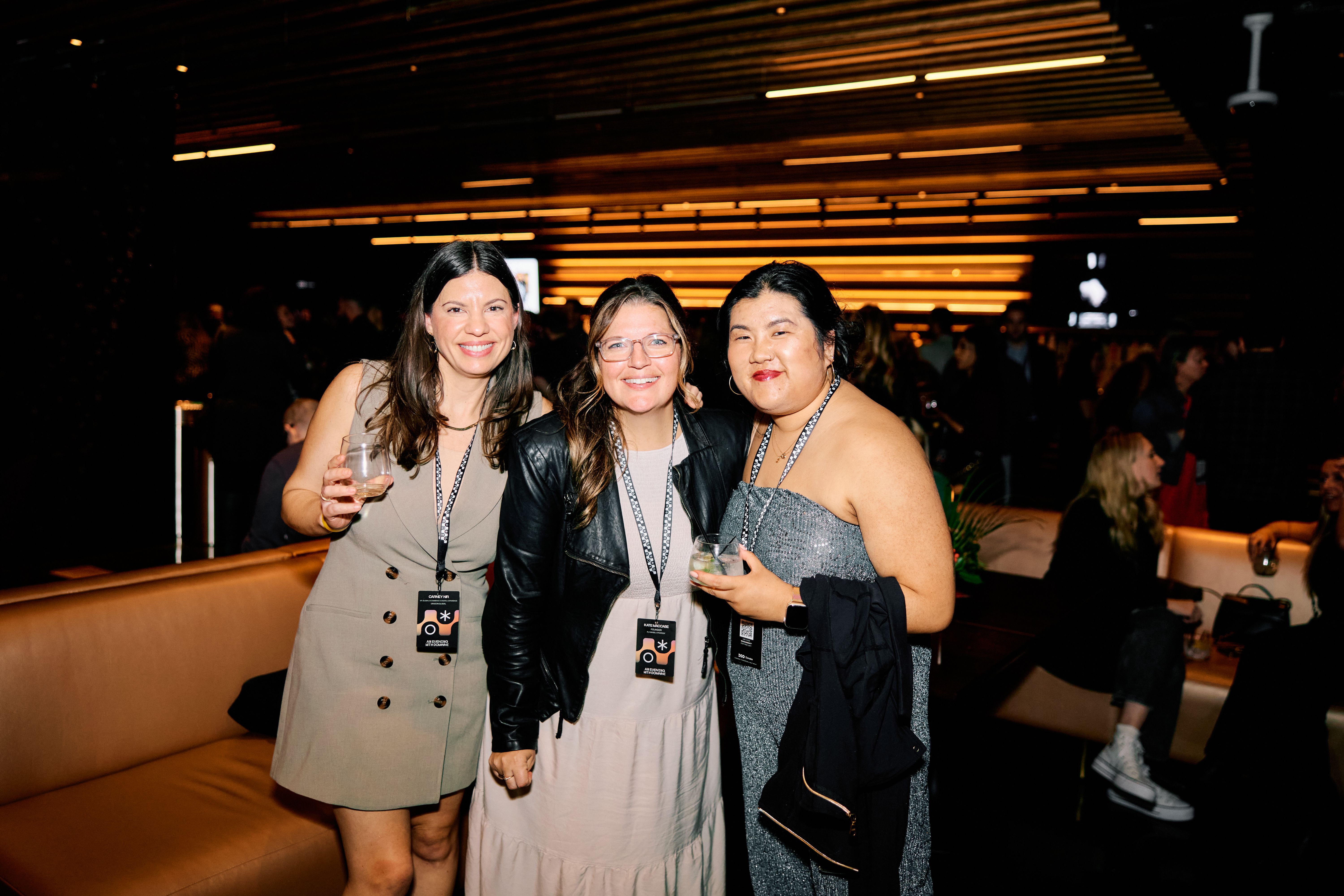 Guests enjoying the event in the Theory Lounge at the Las Vegas Sphere
