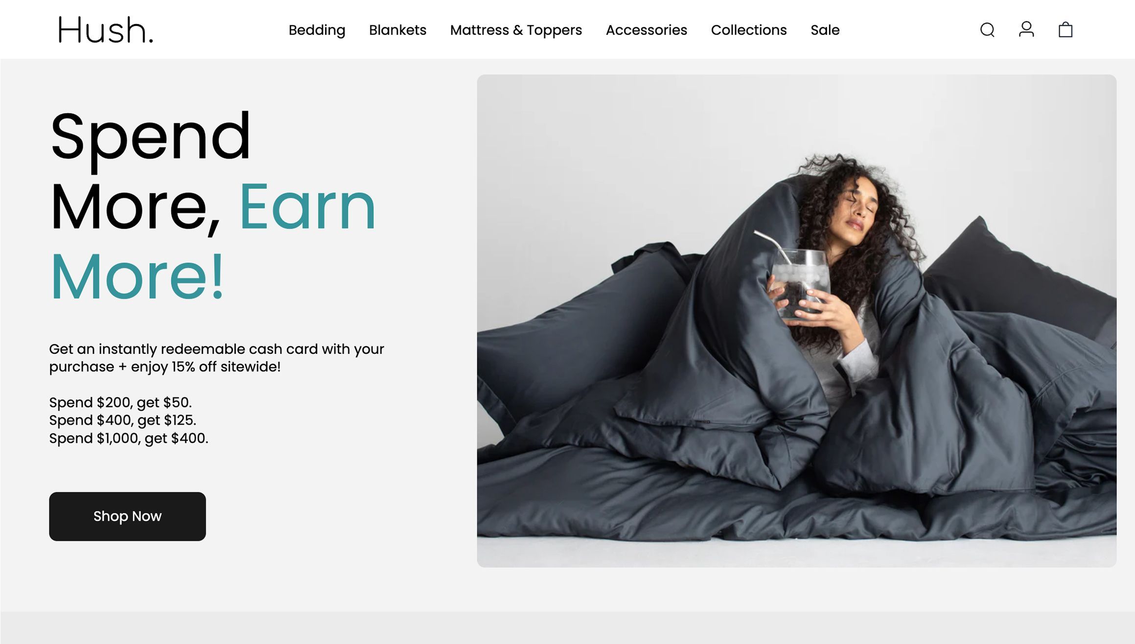 Hush homepage