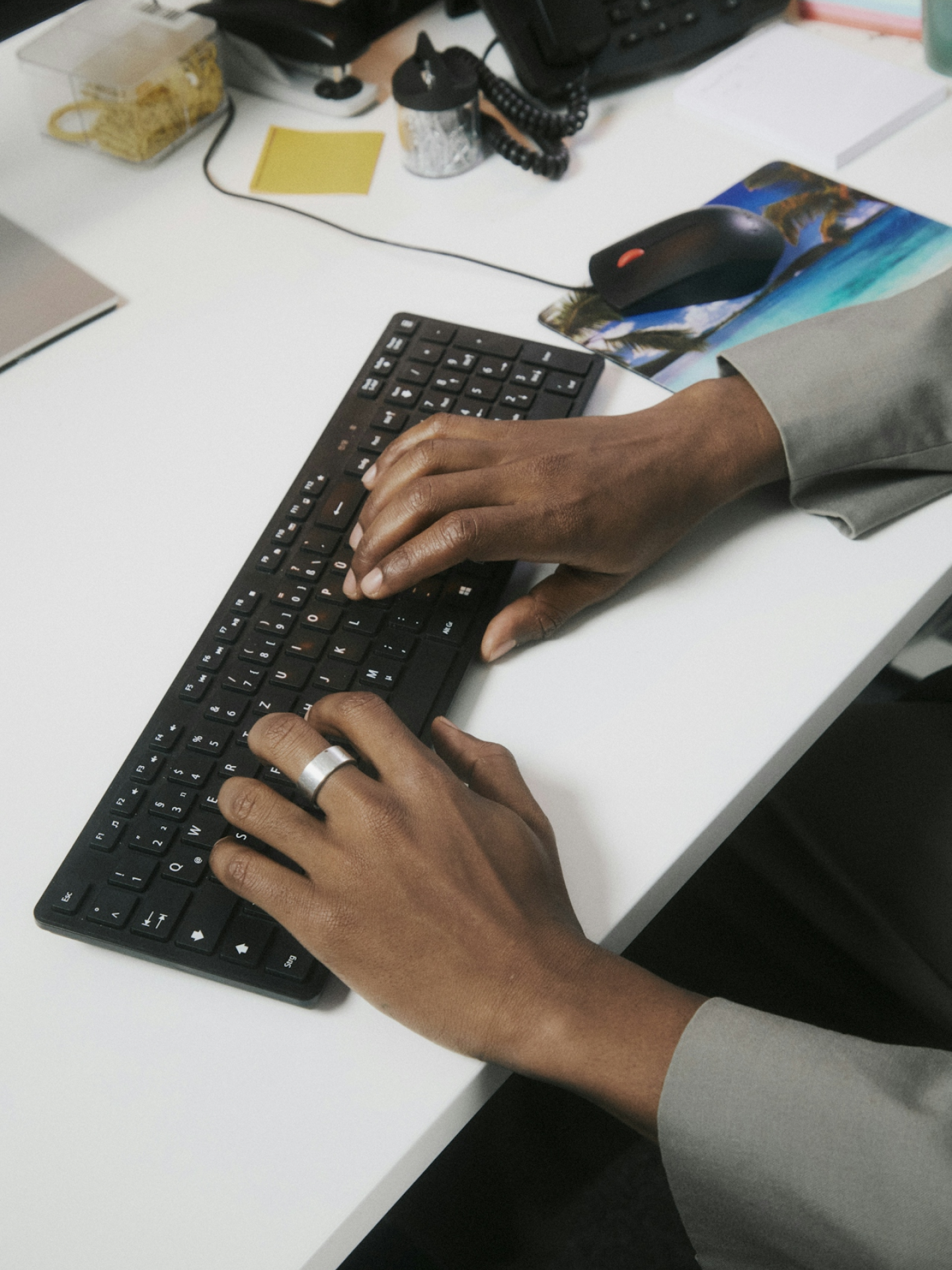 Person typing