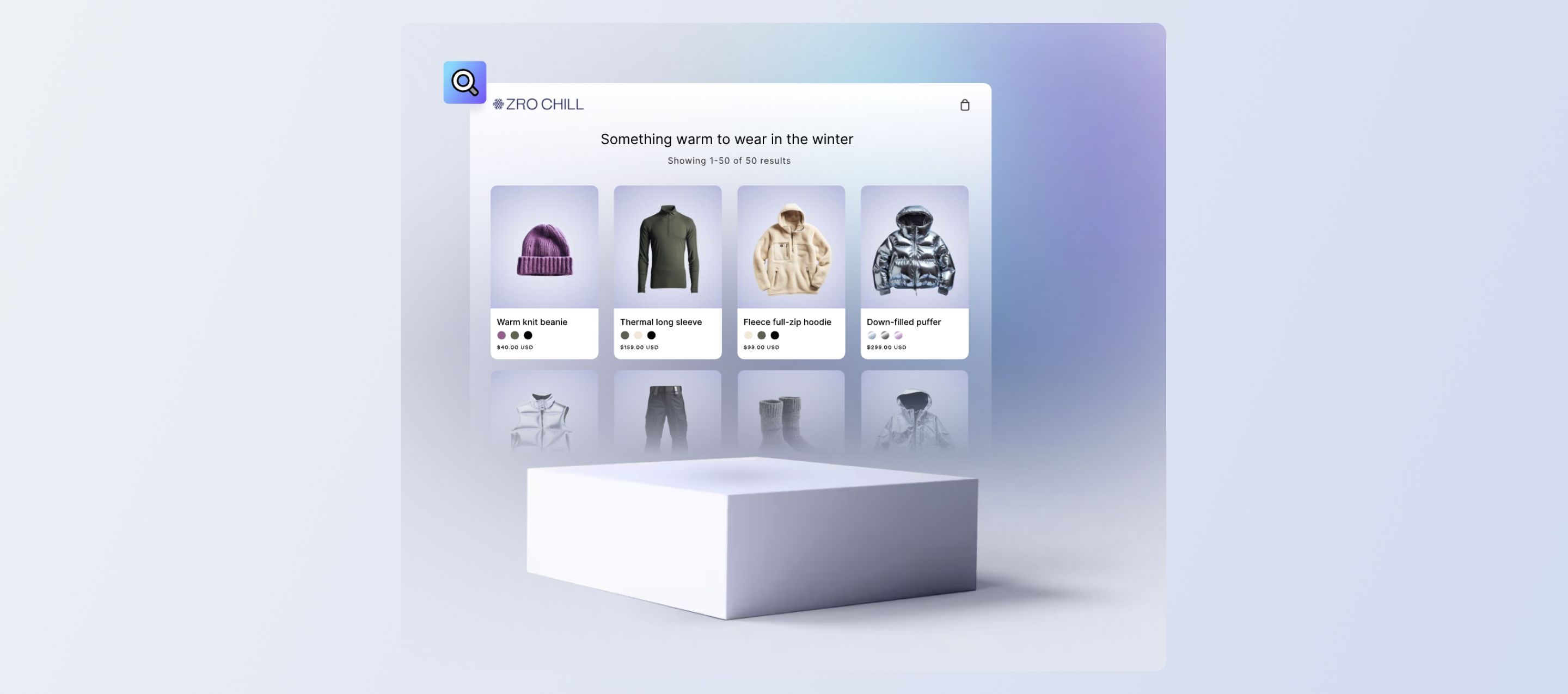 Graphic showing Shopify's semantic search feature