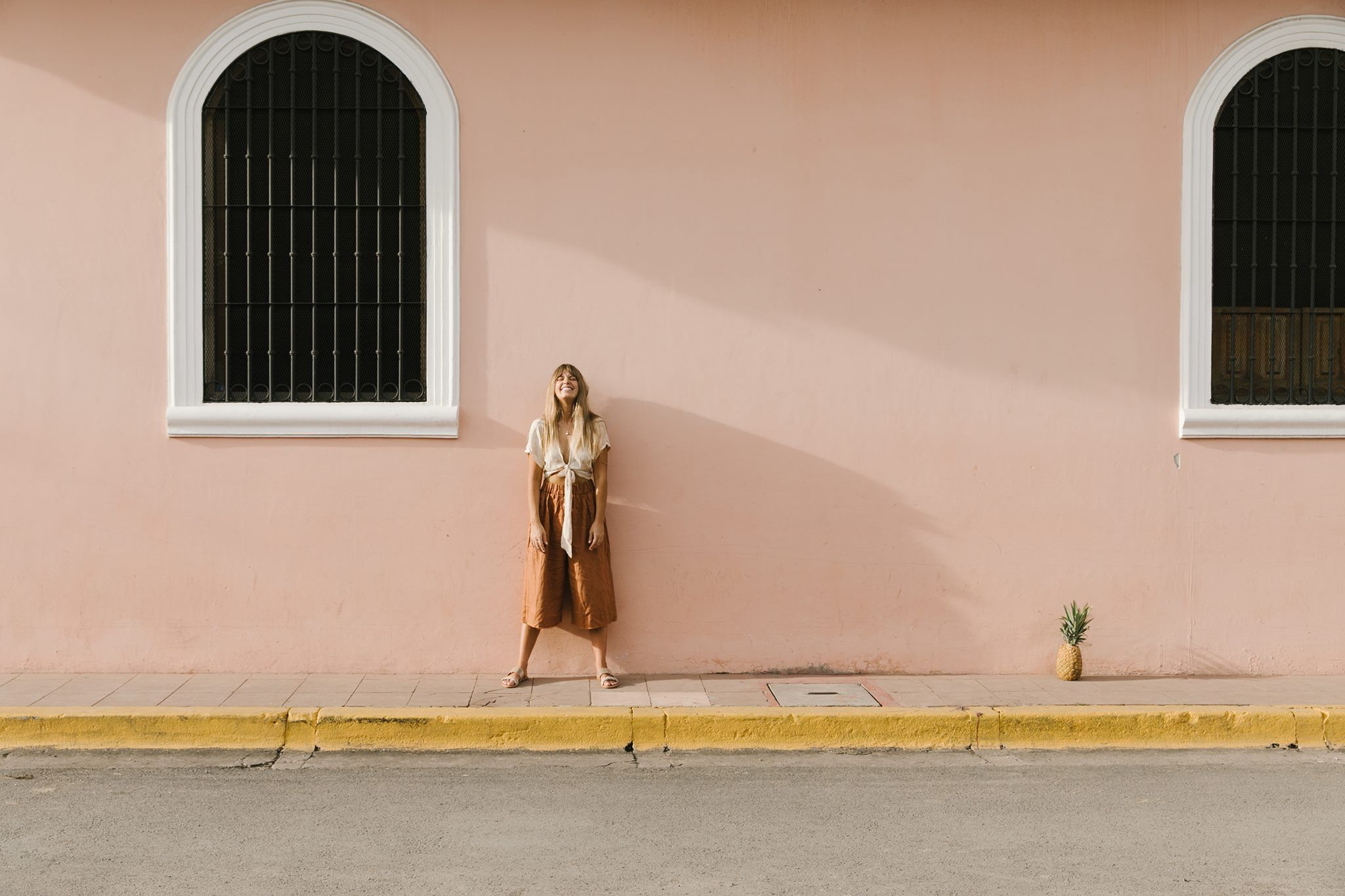Lifestyle Girl Against Wall