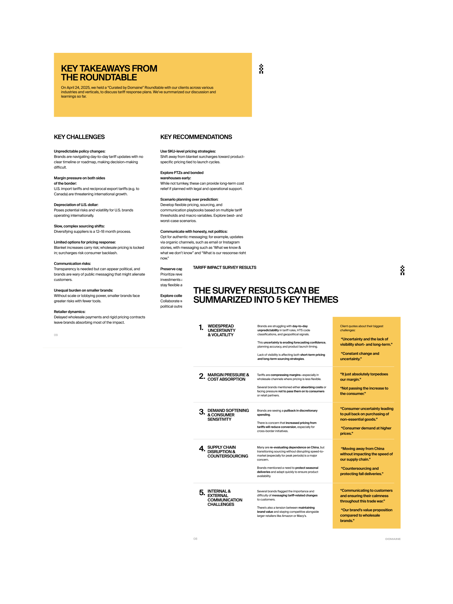 Tariff playbook pages