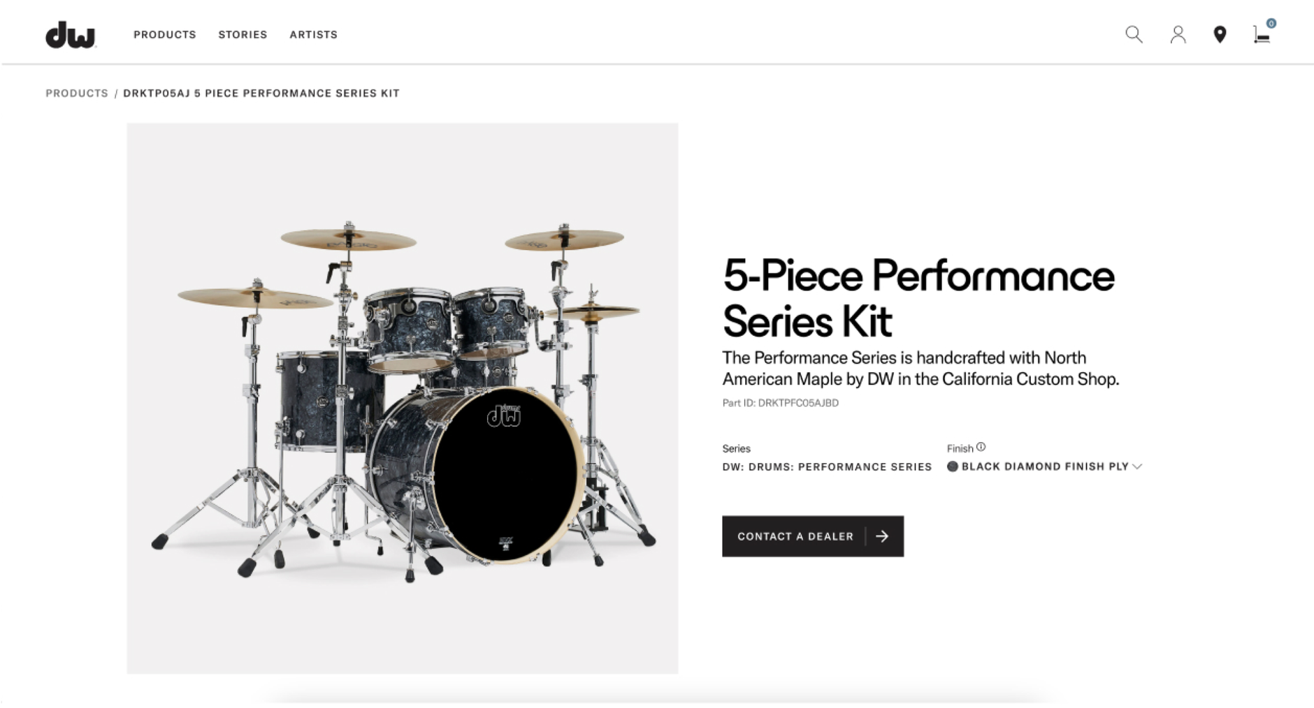 Desktop screenshot of DW Drums PDP
