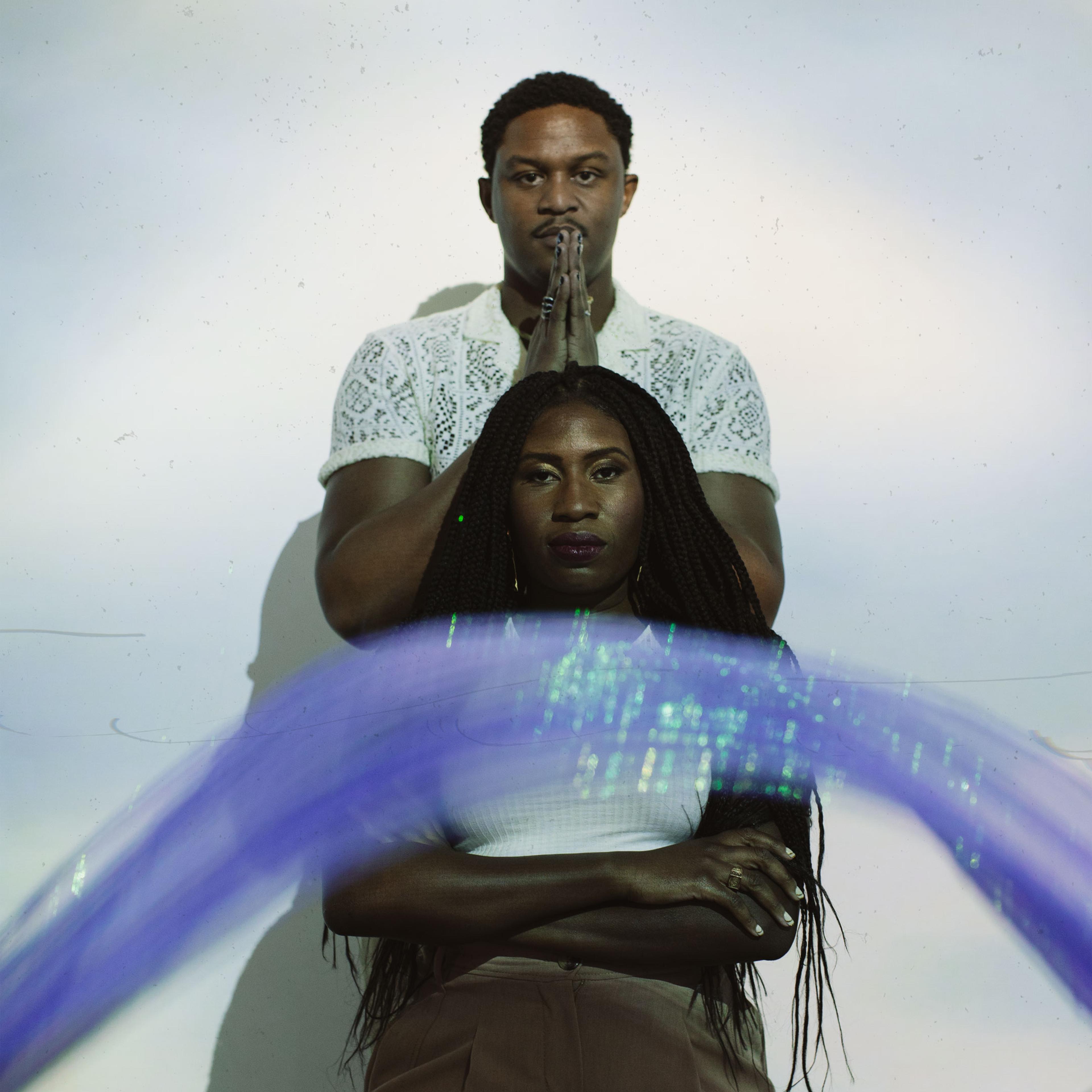 Film portrait of Retrospect co-founders Quinnton Harris and Joy Ekuta in moody lighting