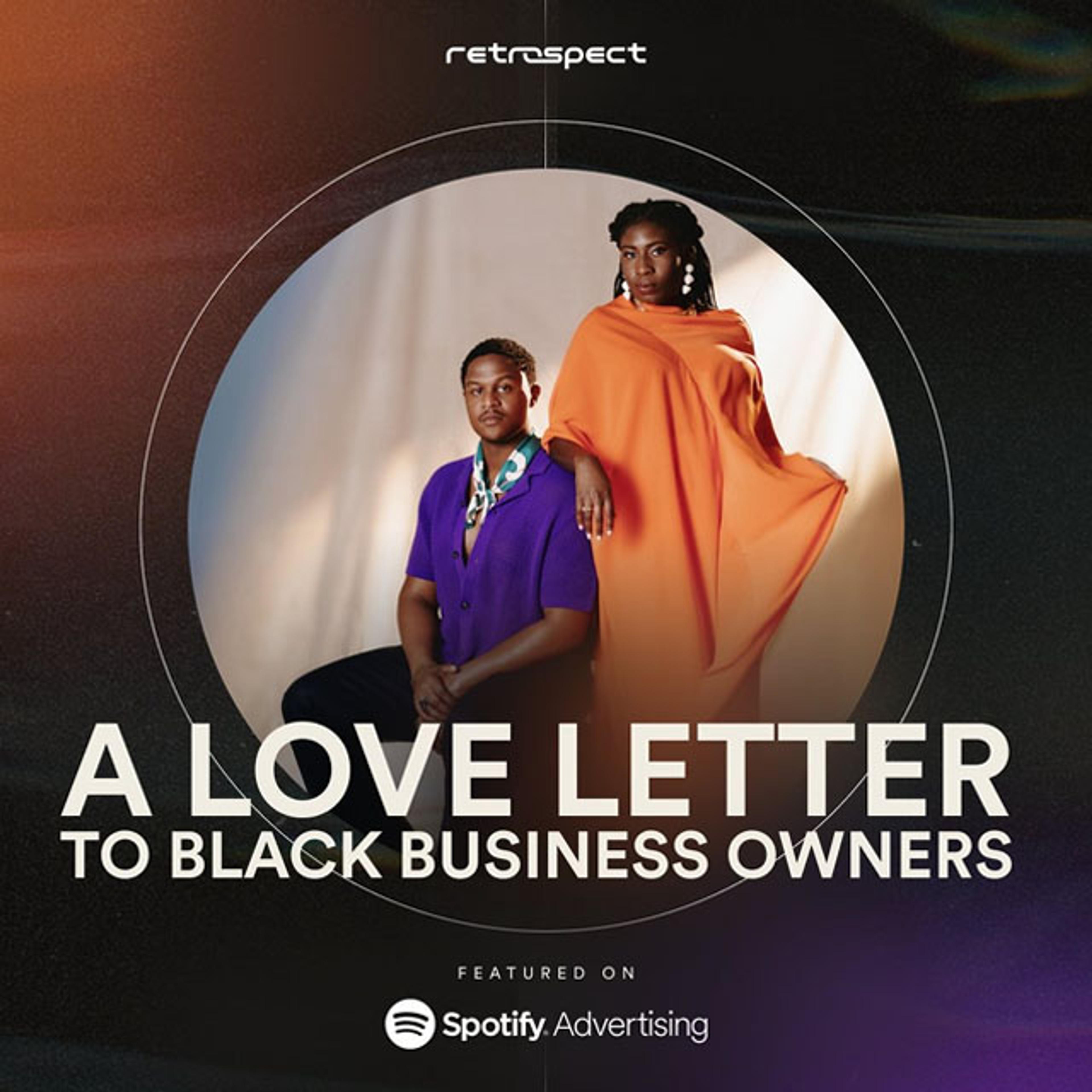 Portrait of Quinnton Harris and Joy Ekuta, featuring Spotify Advertising logo