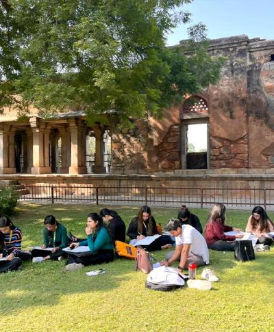 JD Institute Hauz Khas Village campus exterior in the South Delhi design district.