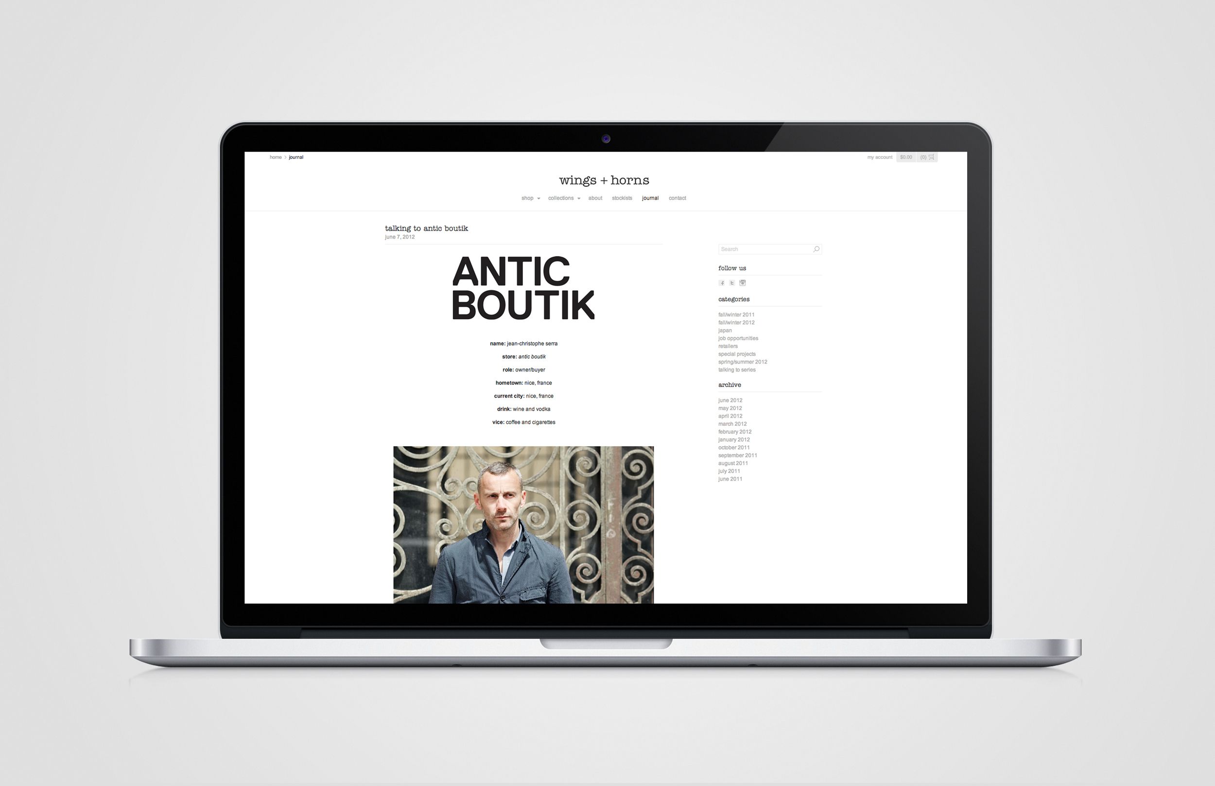 Wings + Horns Website 2012 Journal