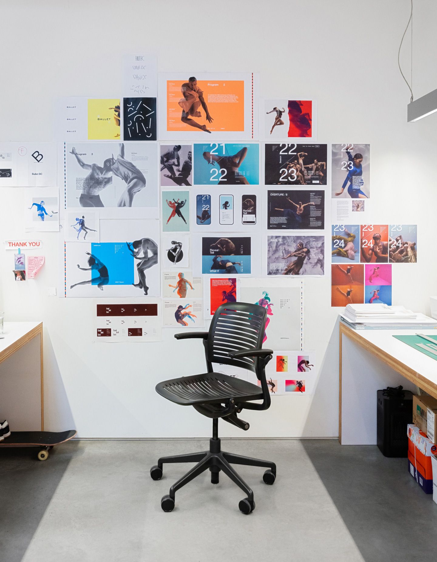 Creative agency studio space, Ballet BC creative, workstation