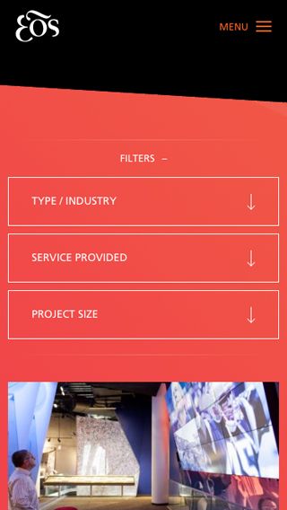 EOS Lightmedia Mobile Website - Filters