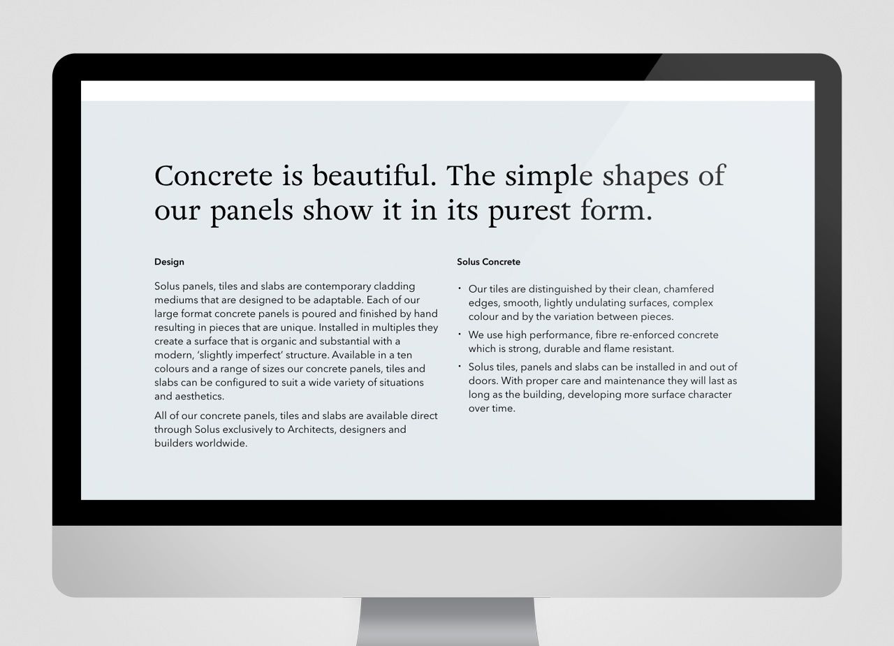 Solus Website Concrete