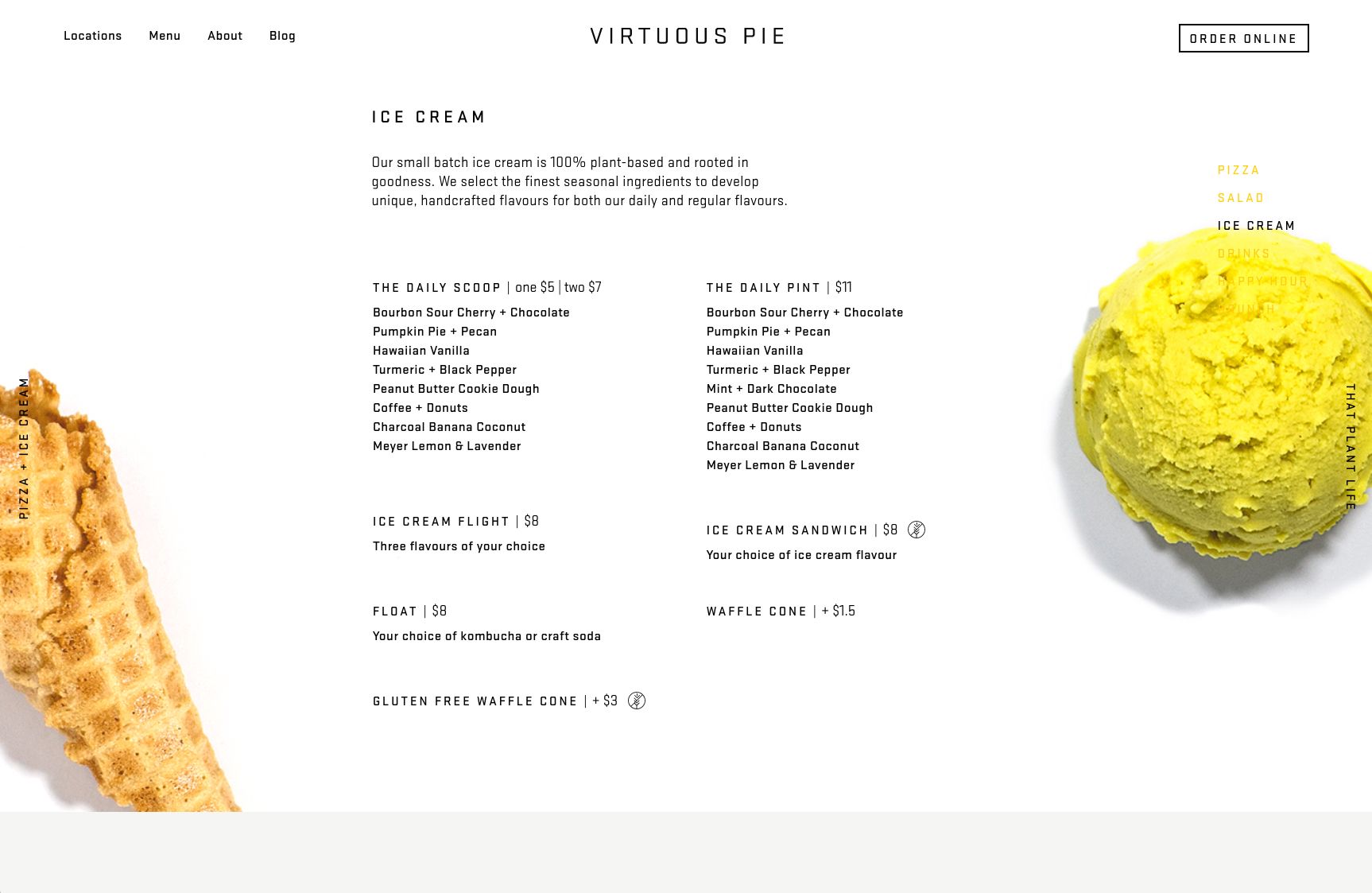 Virtuous Pie Website Ice Cream Menu 