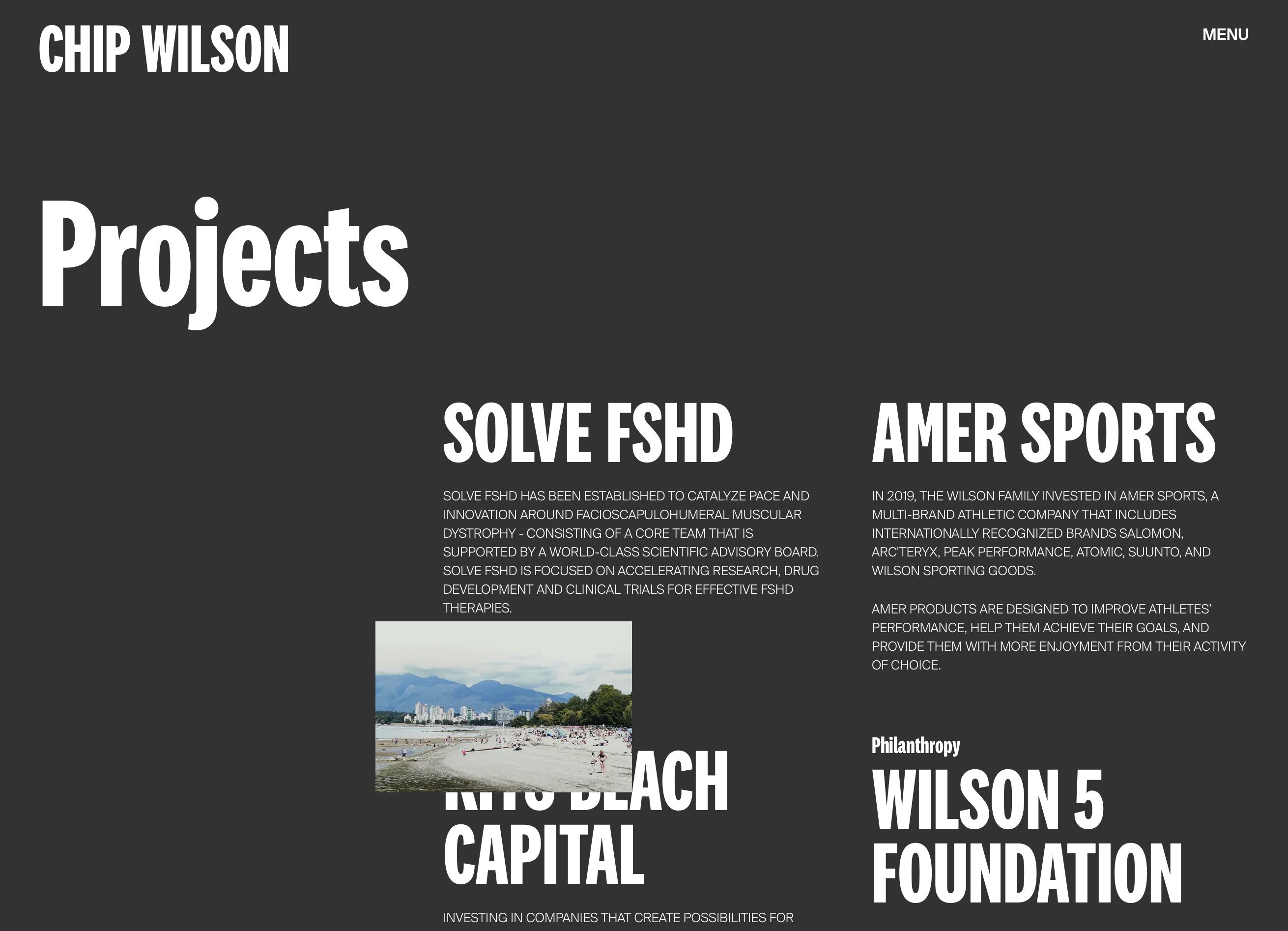 Chip Wilson Website - Projects