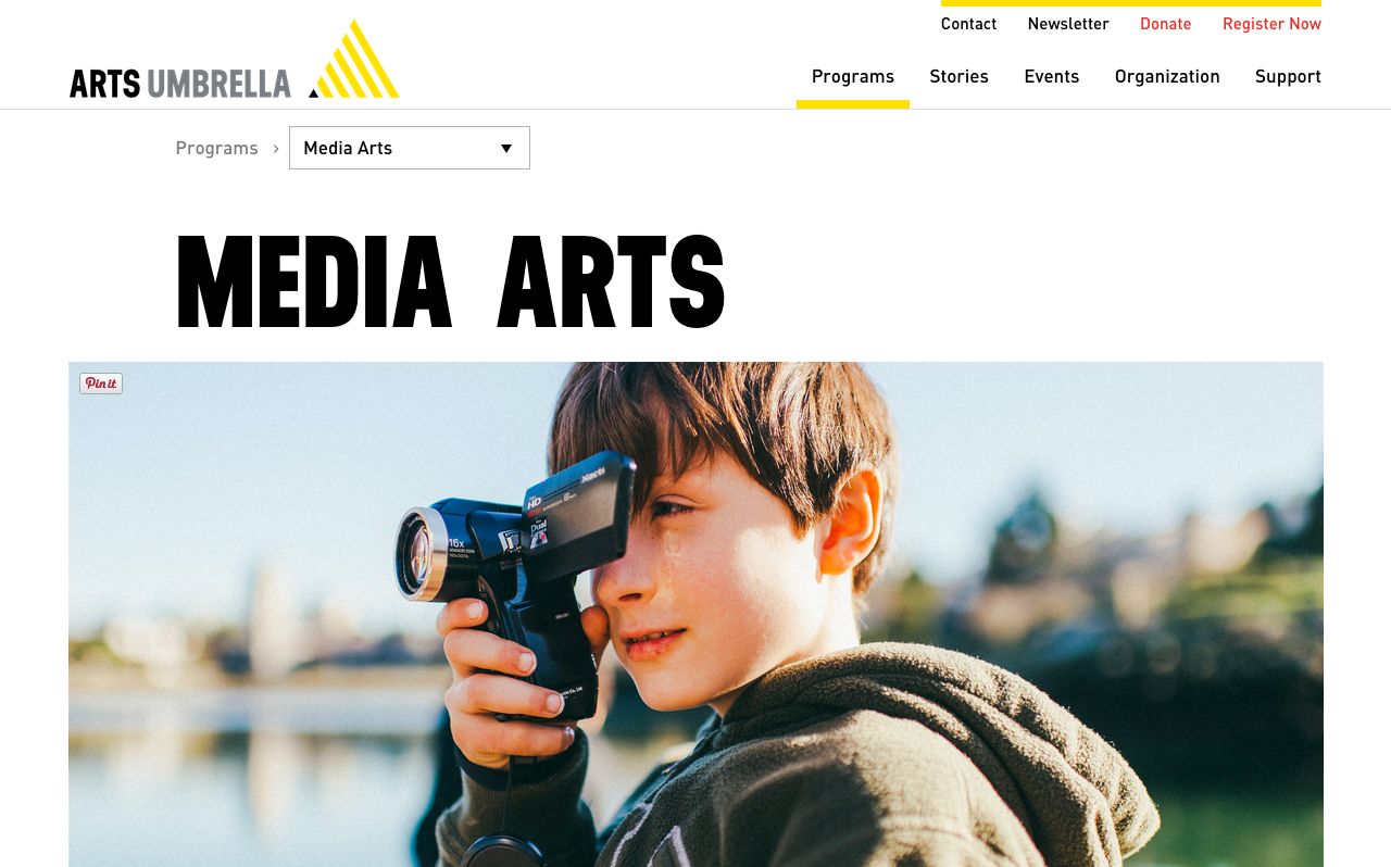 Arts Umbrella Website Desktop Programs Page