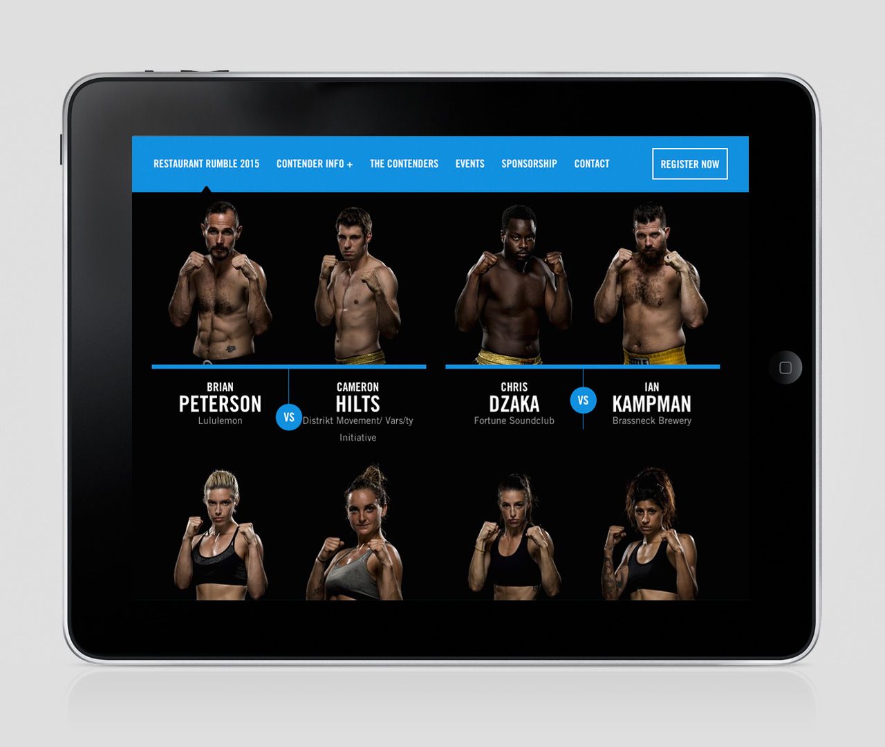 Aprons for Gloves Boxing Association Tablet Website 