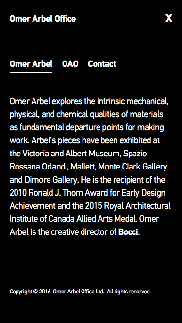 Omer Arbel Office Mobile Website