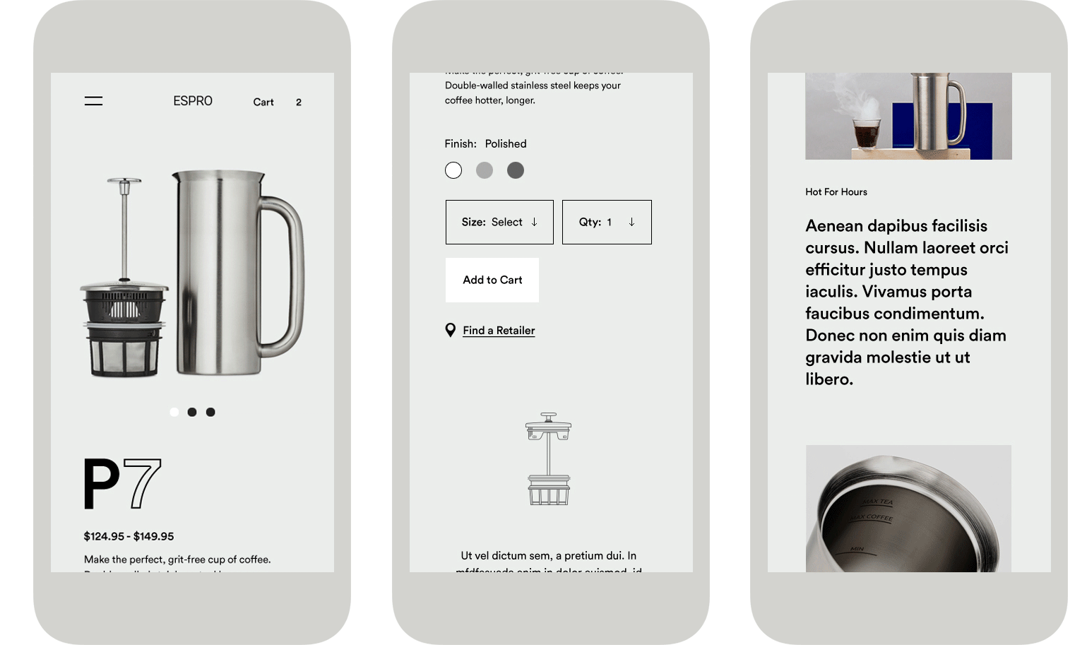 Espro Mobile Product Land Page