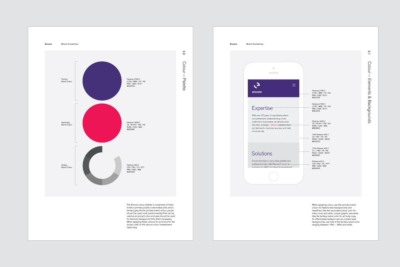 Encore Brand Guidelines, Colour