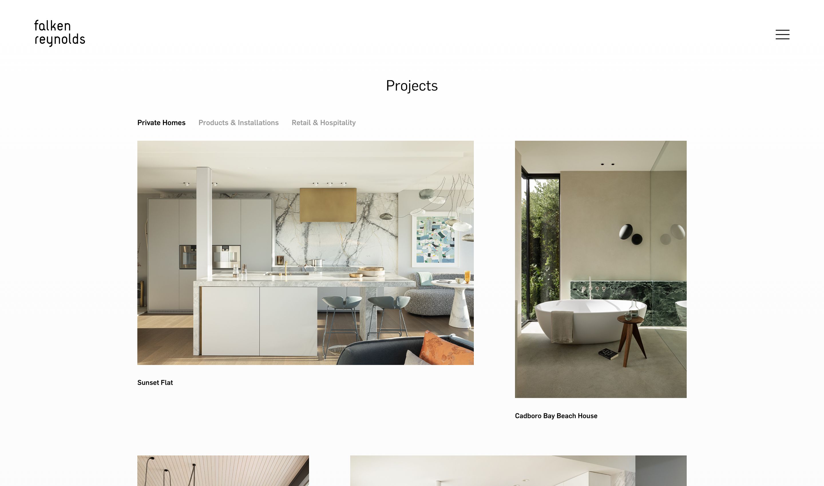 Falken Reynolds Website Projects Page