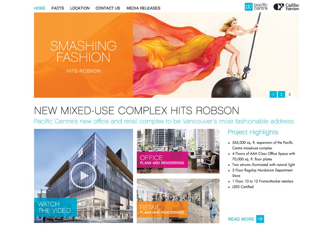 Pacific Centre Campaign: Smashing Fashion Website