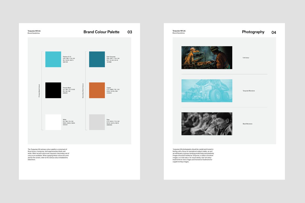 Turquoise Hill Brand Guidelines, Colour, Photography