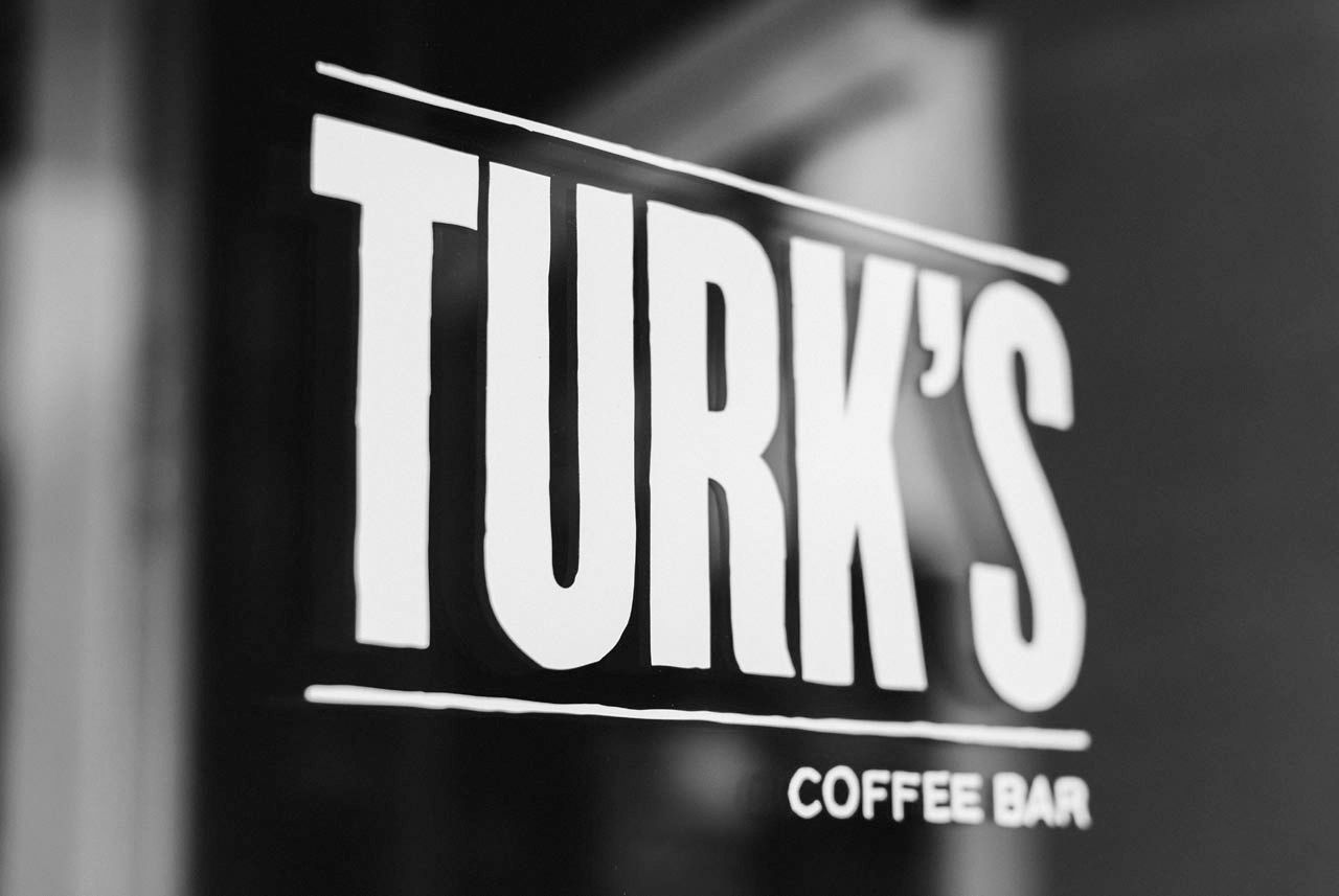 Turk's Coffee Bar Logo Vinyl Application