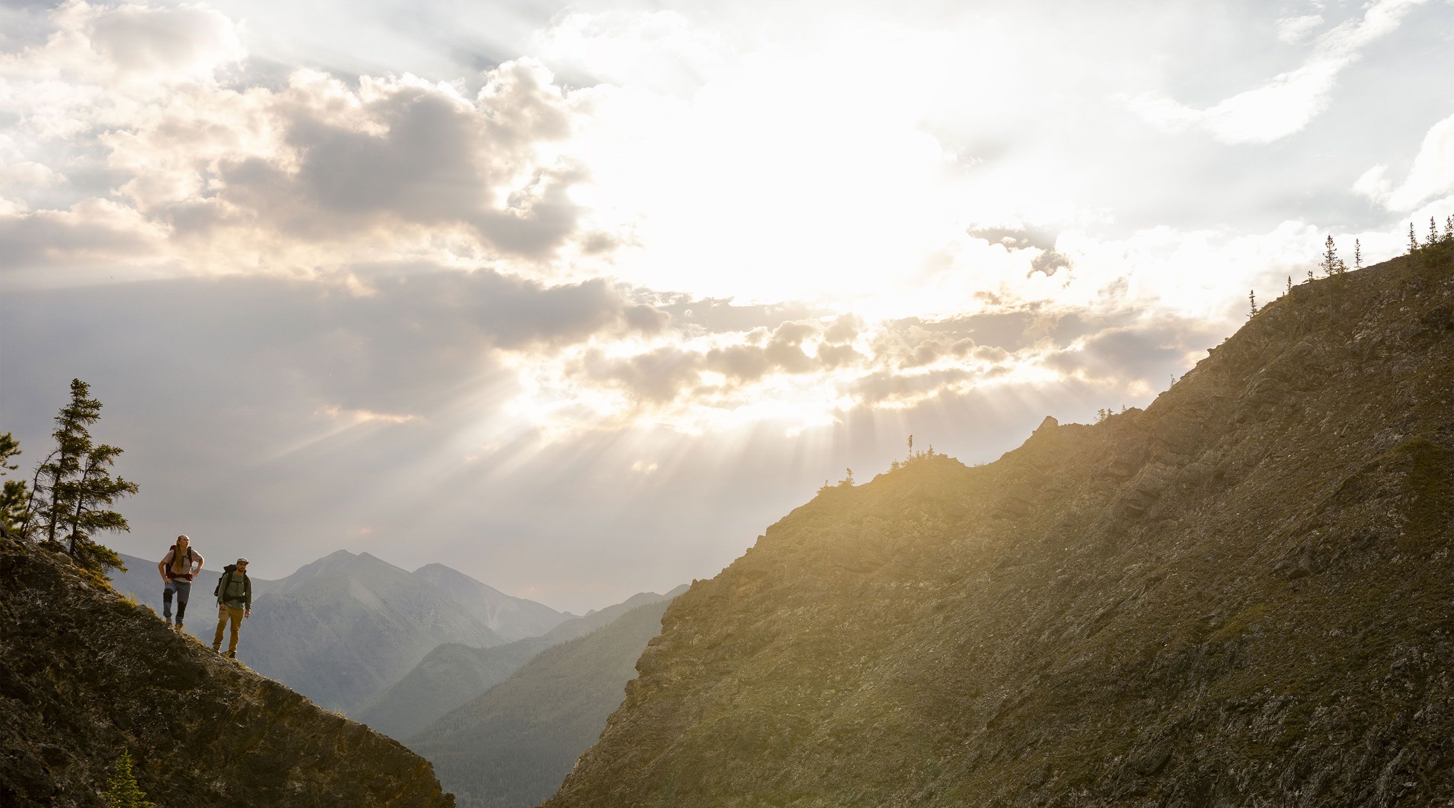 BC Parks Foundation branding and website design. Photo of mountains and hikers.