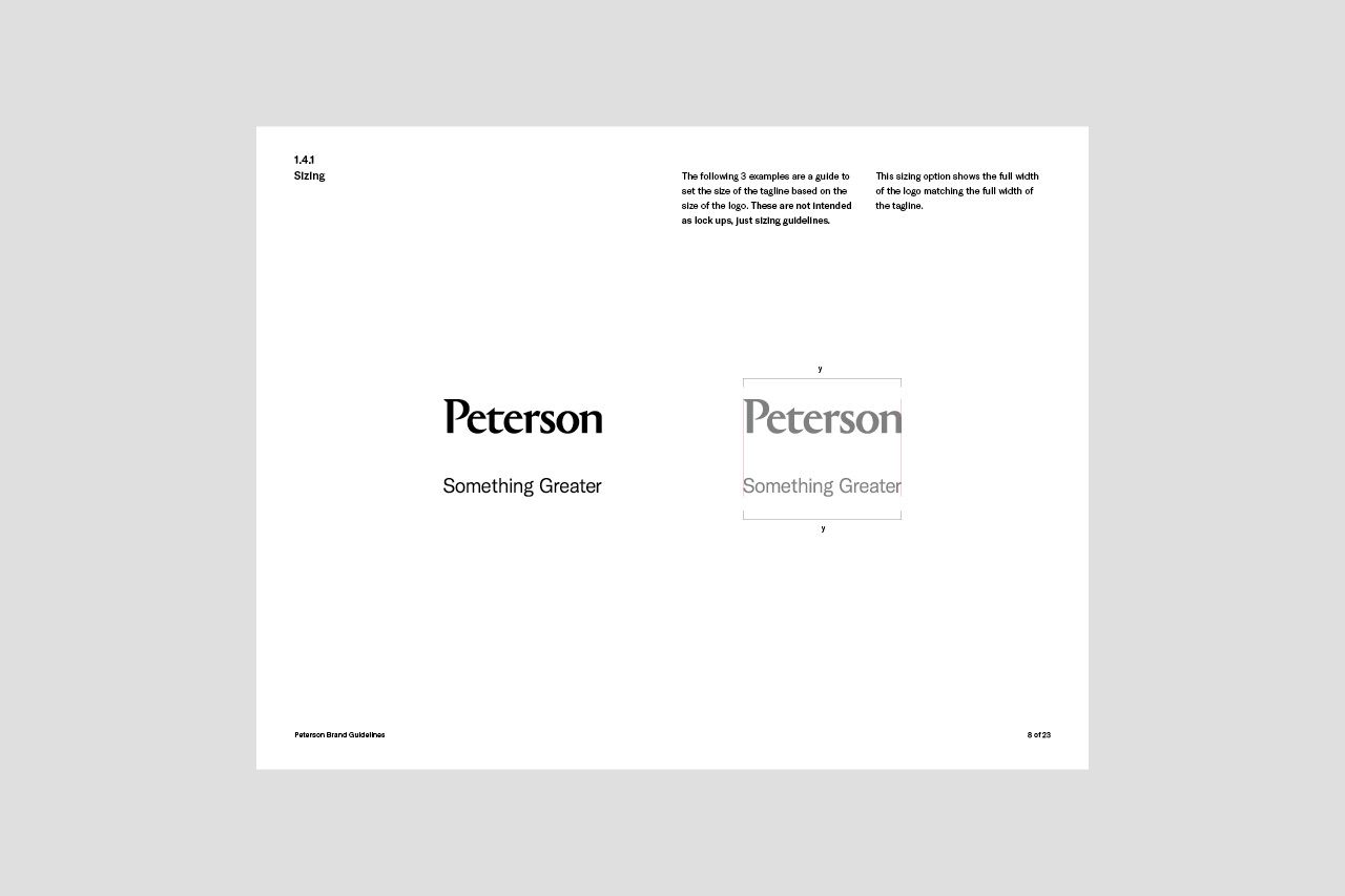 Peterson Brand Guidelines - Logo Sizing