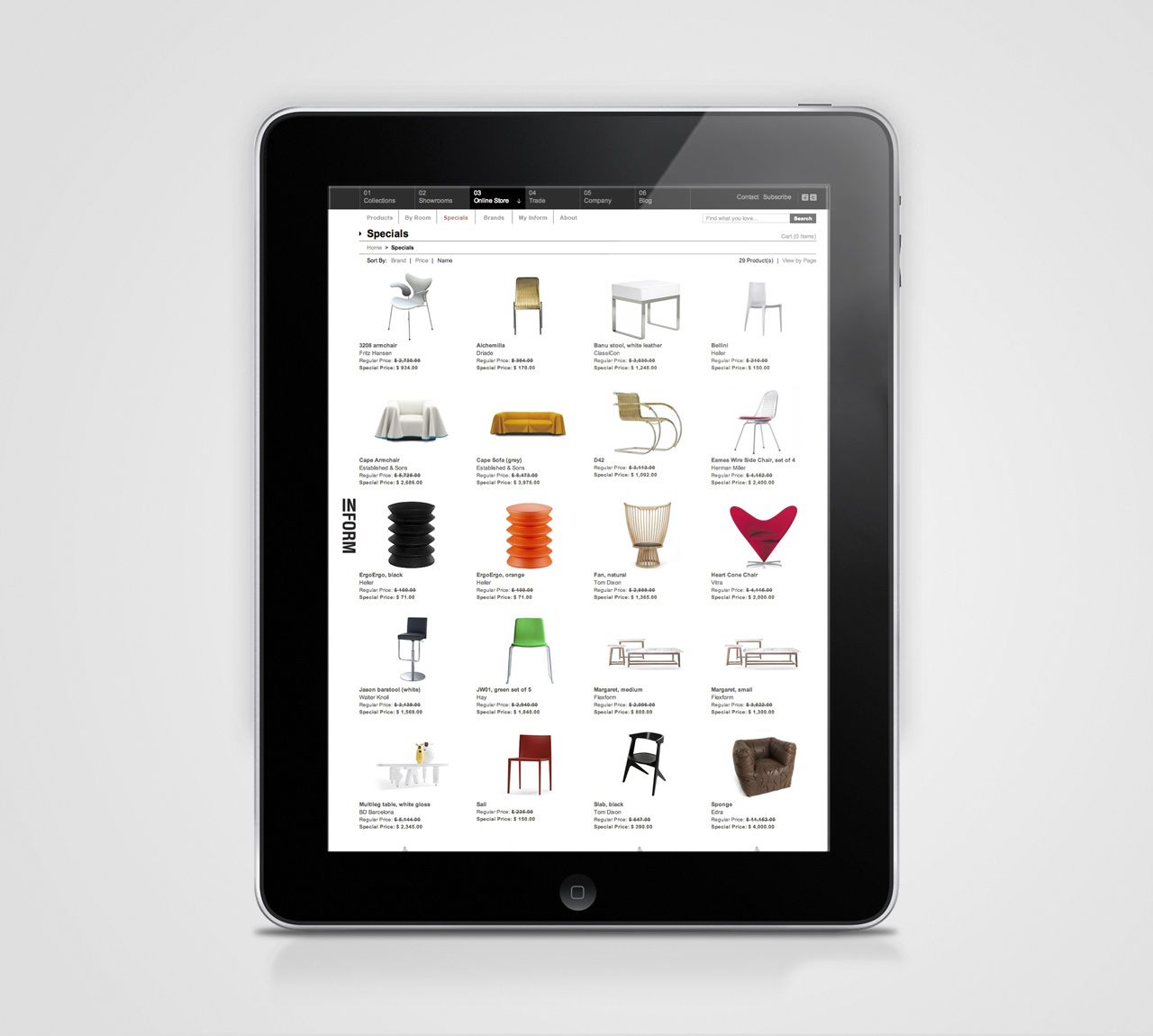 Inform Interiors Website Online Store Tablet