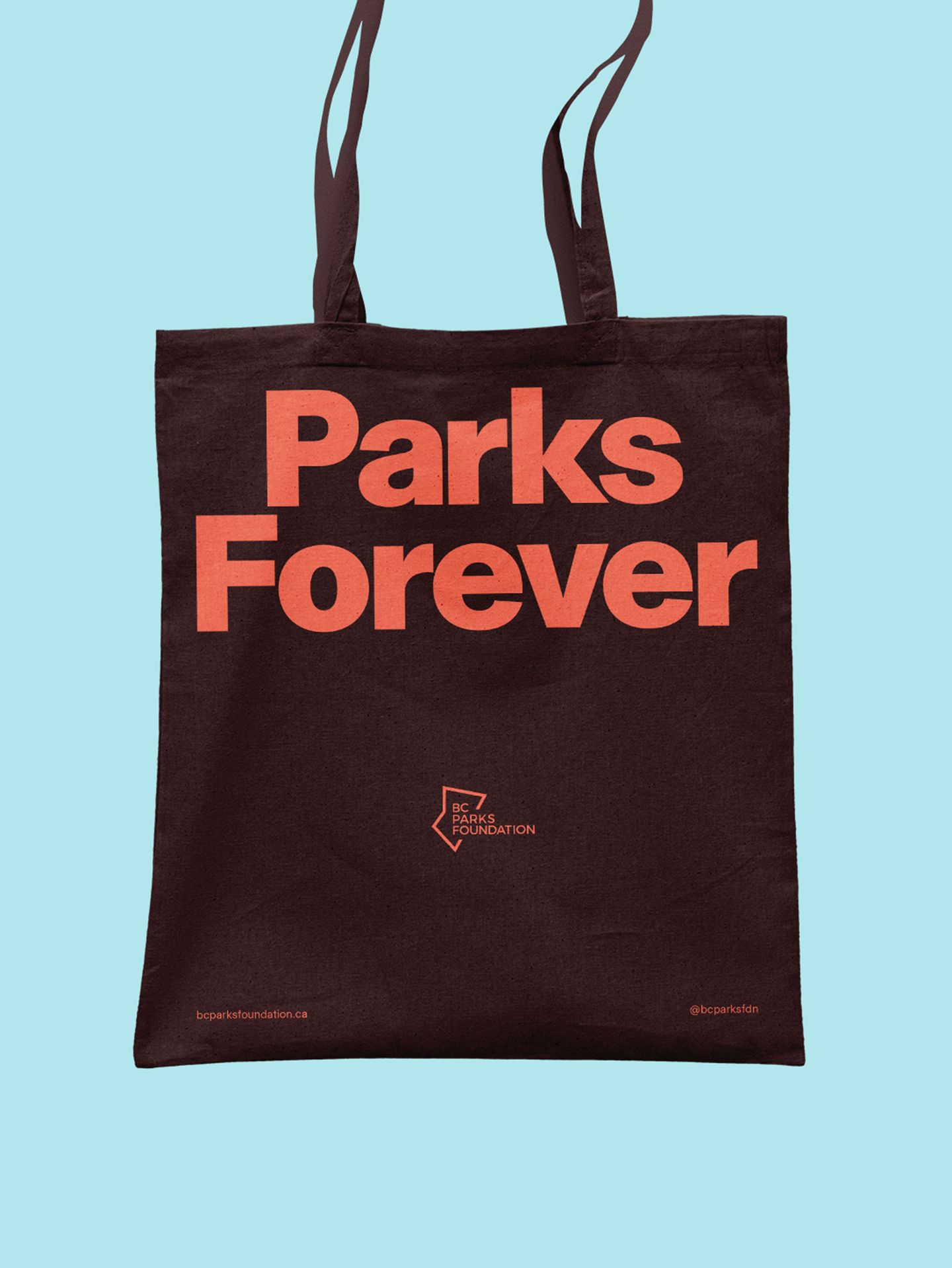 BC Parks Foundation print design. Canvas bag. Swag. 