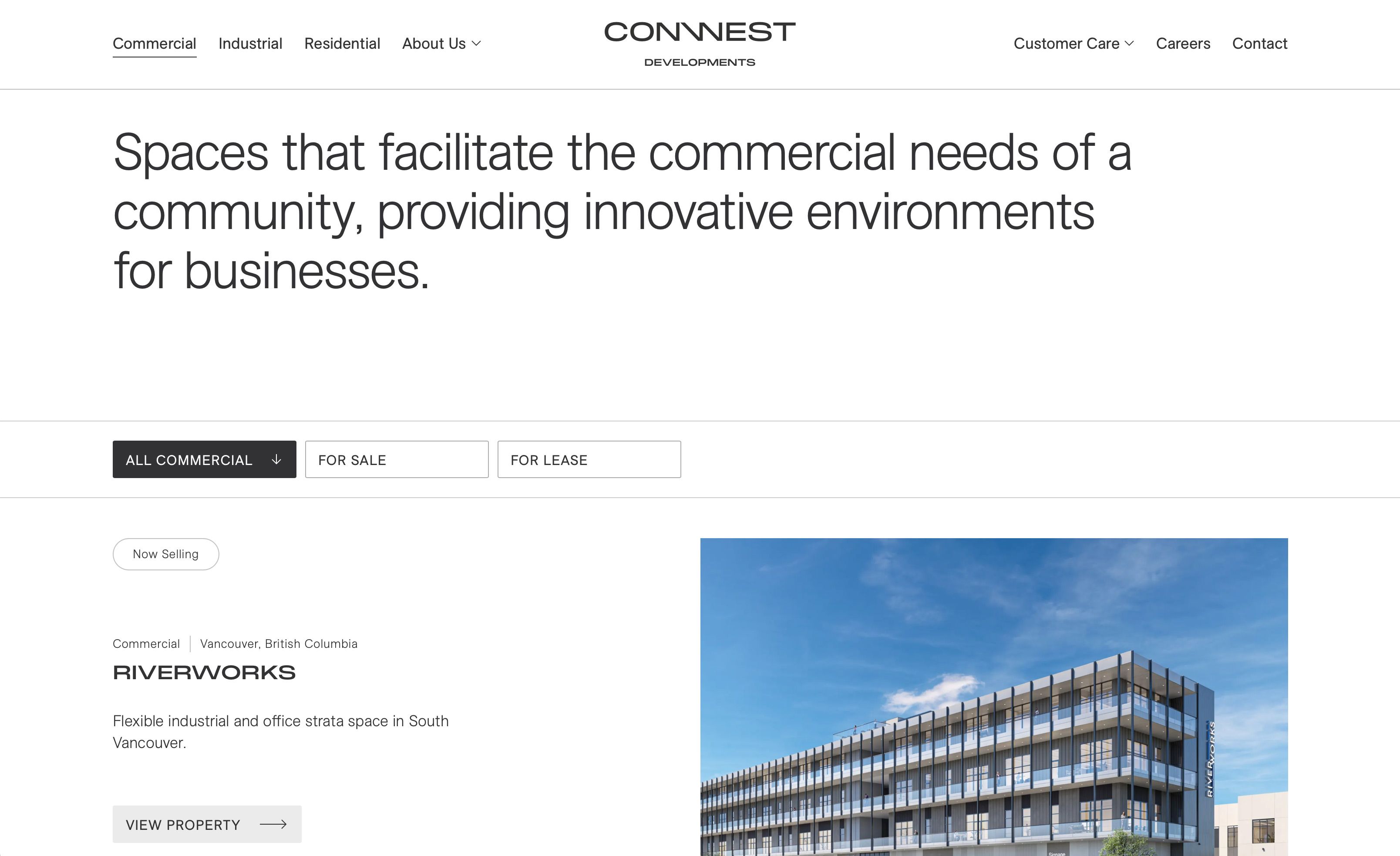 Conwest Developments Website - Commercial Properties Detail