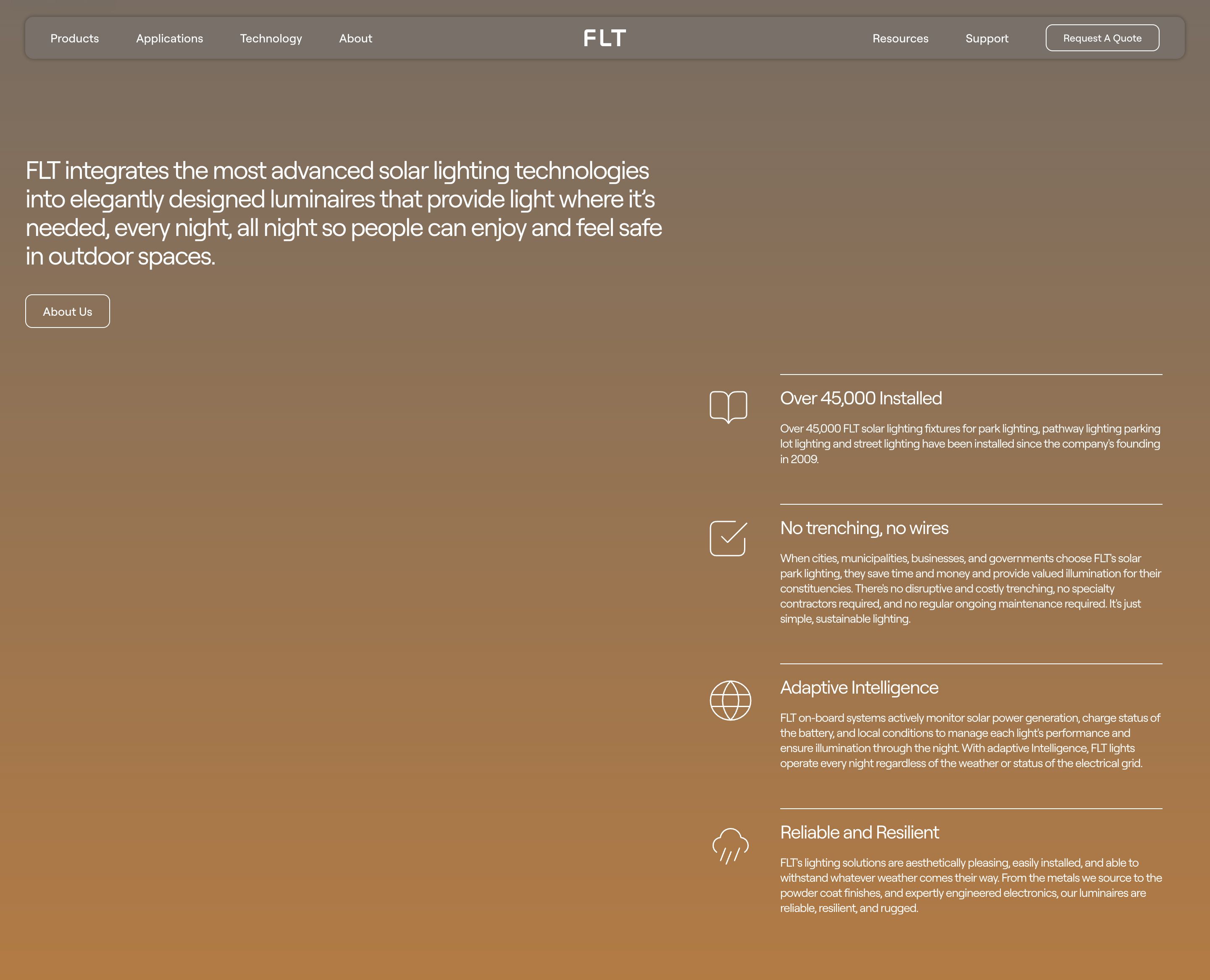 FLT about page design