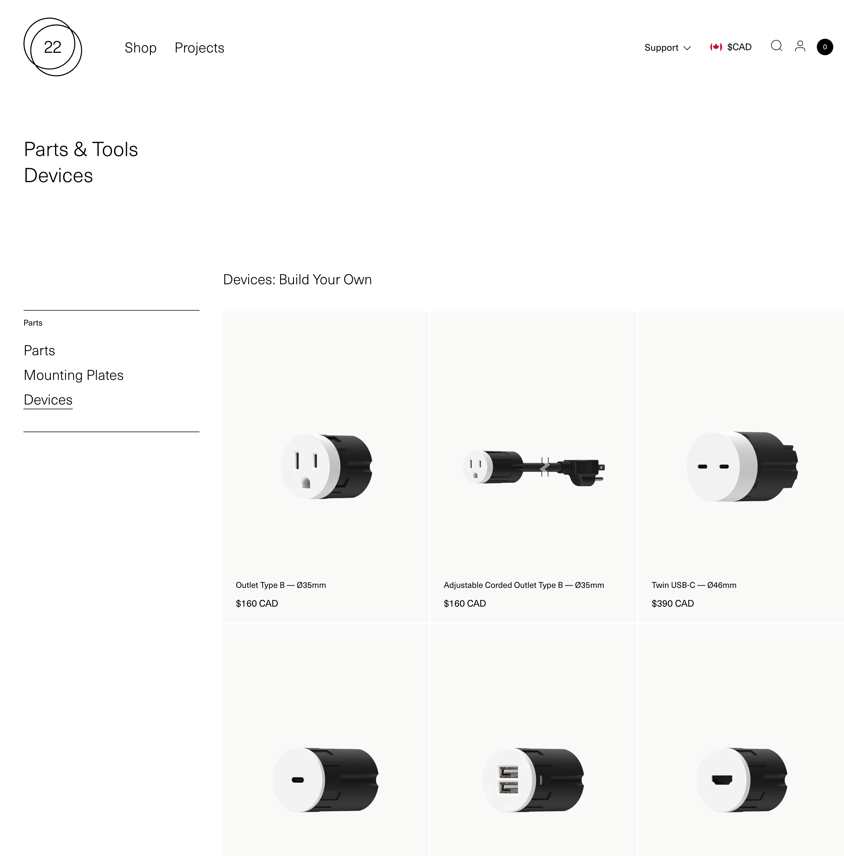 22 System Website - Parts & Tools - Devices