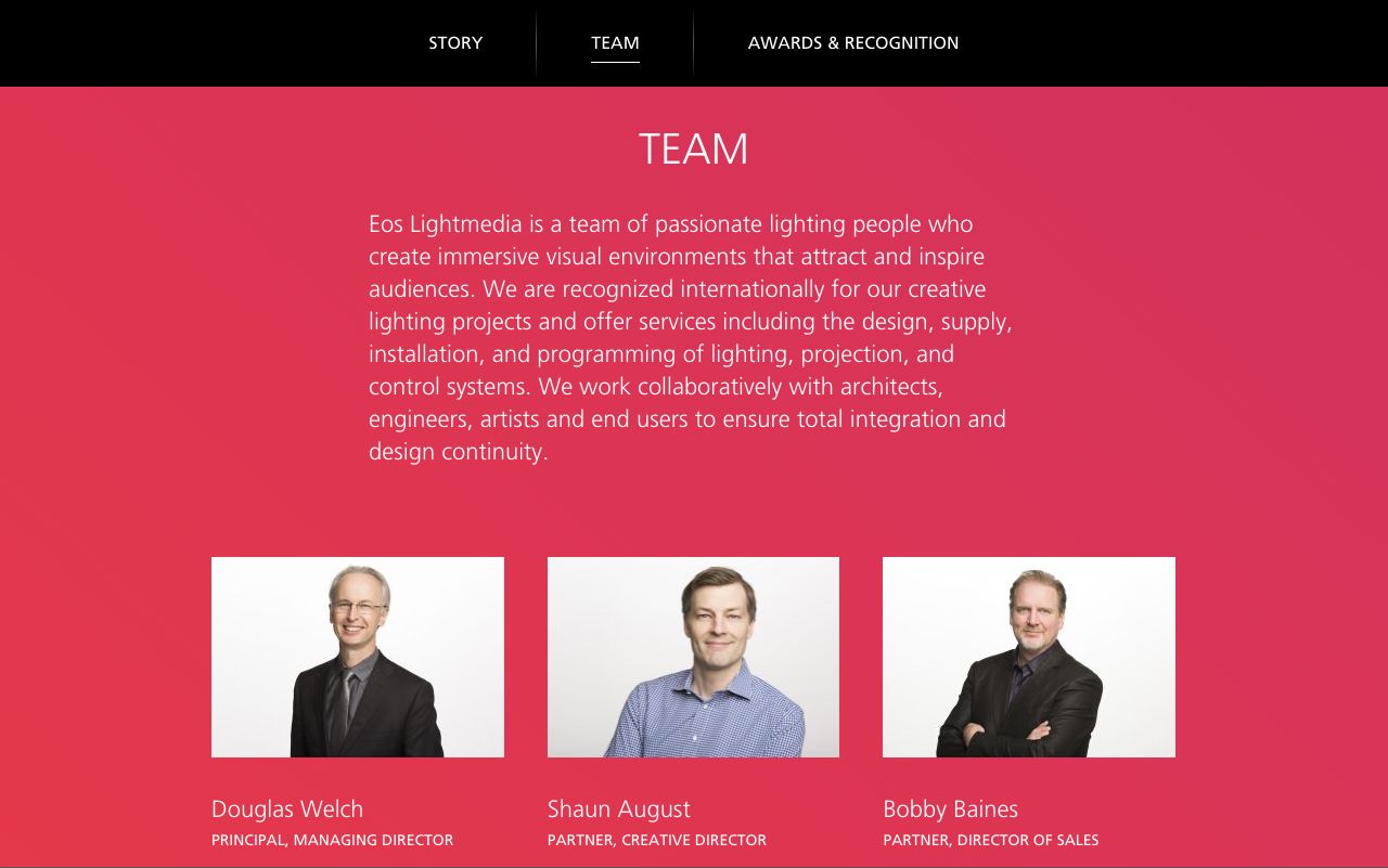 EOS Lightmedia Website - Team