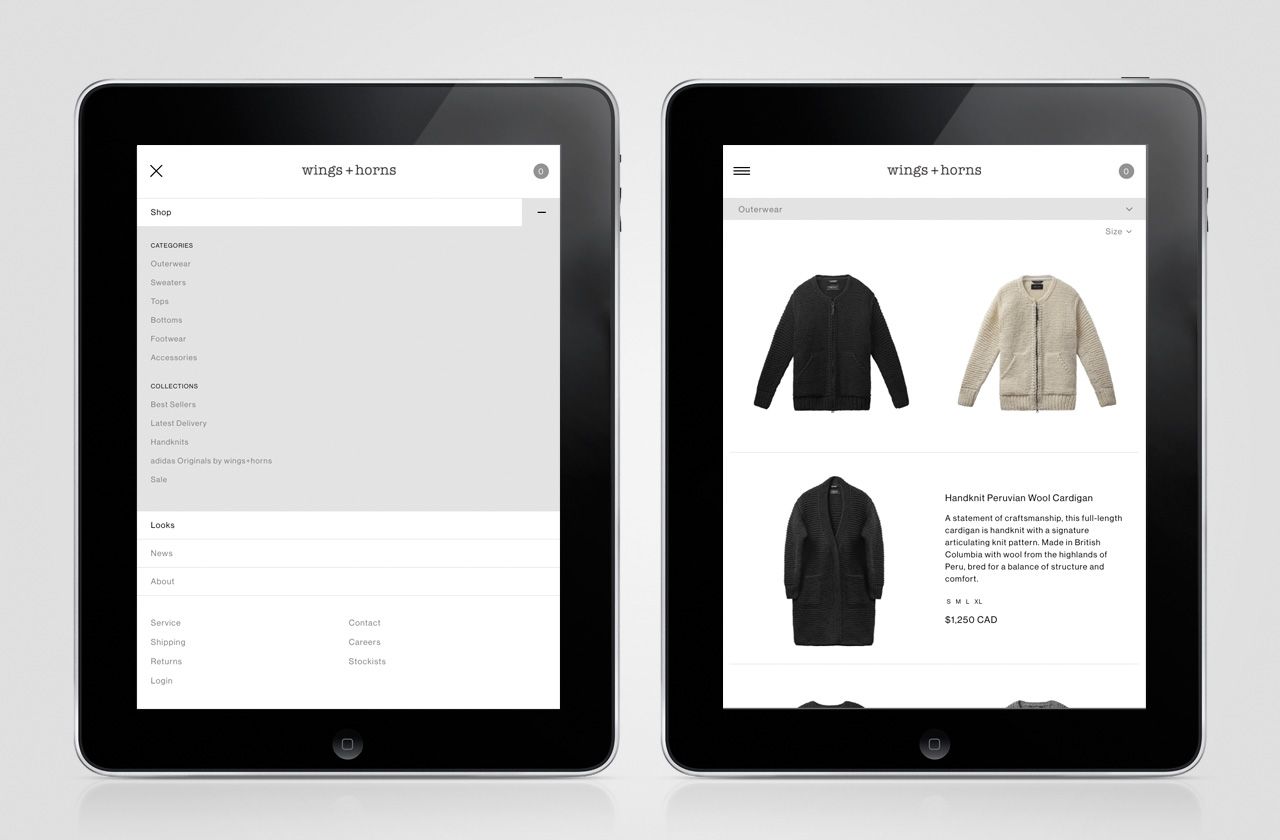 Wings + Horns Tablet Website 2016 