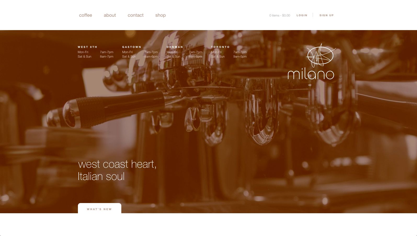 Milano Coffee Website