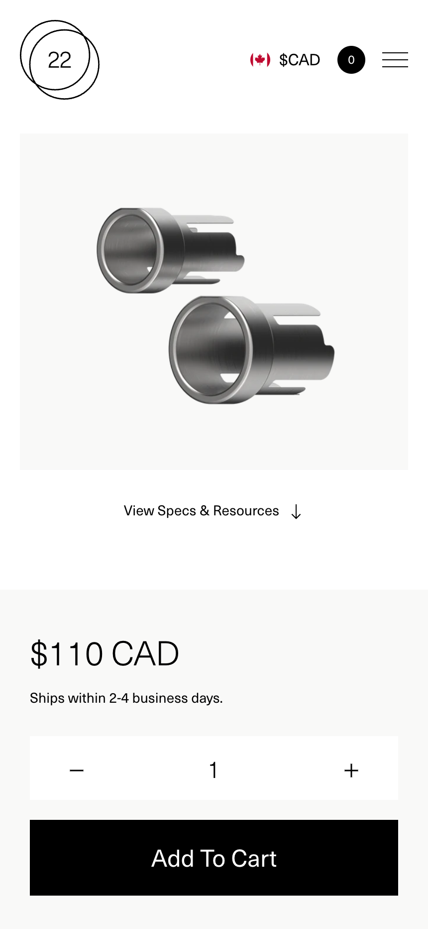 22 System Mobile Website Product Page