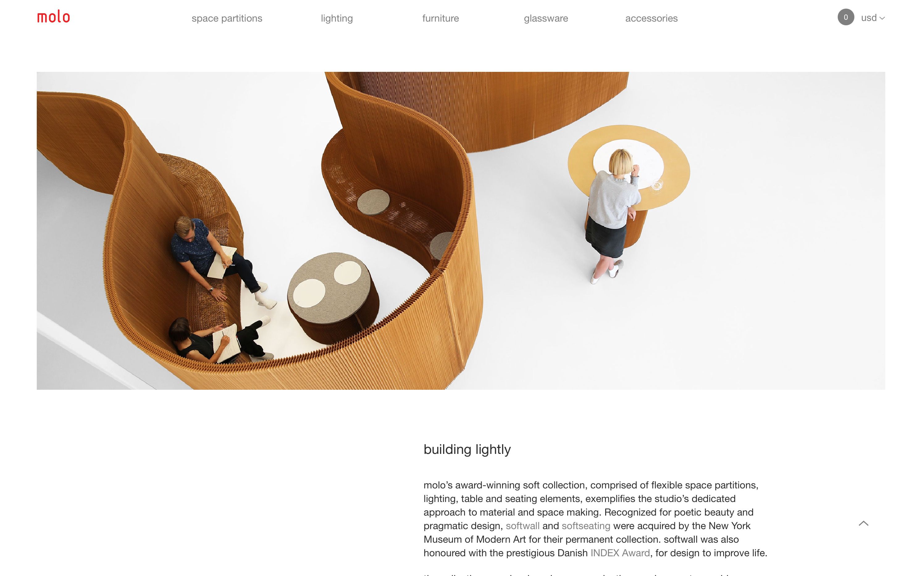 molo website - about page detail