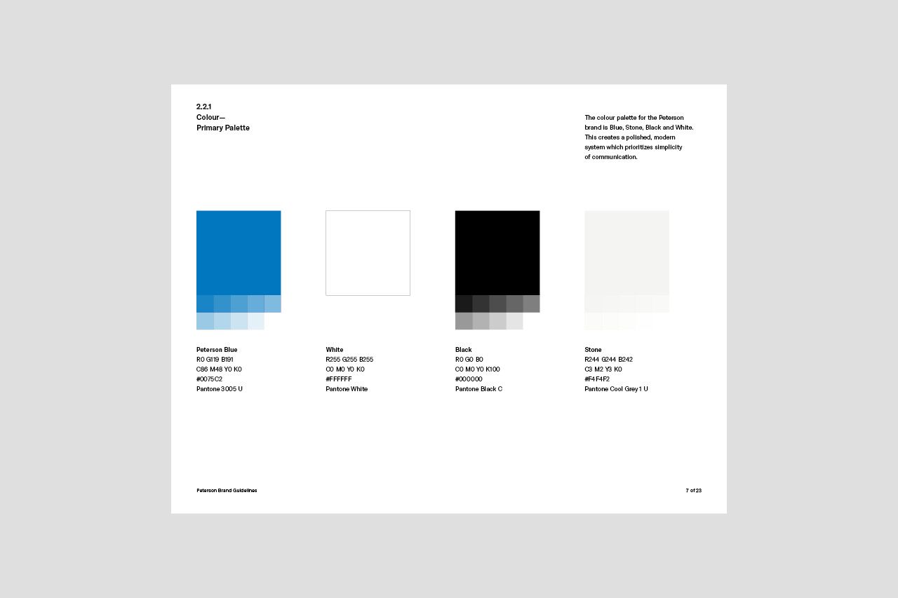 Peterson Brand Guidelines - Colour