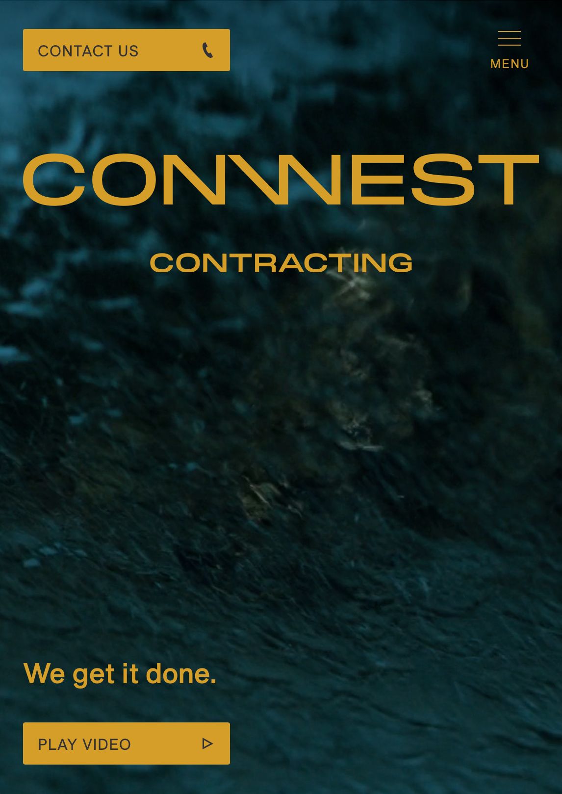 Conwest Contracting corporate website, video detail, homepage mobile view