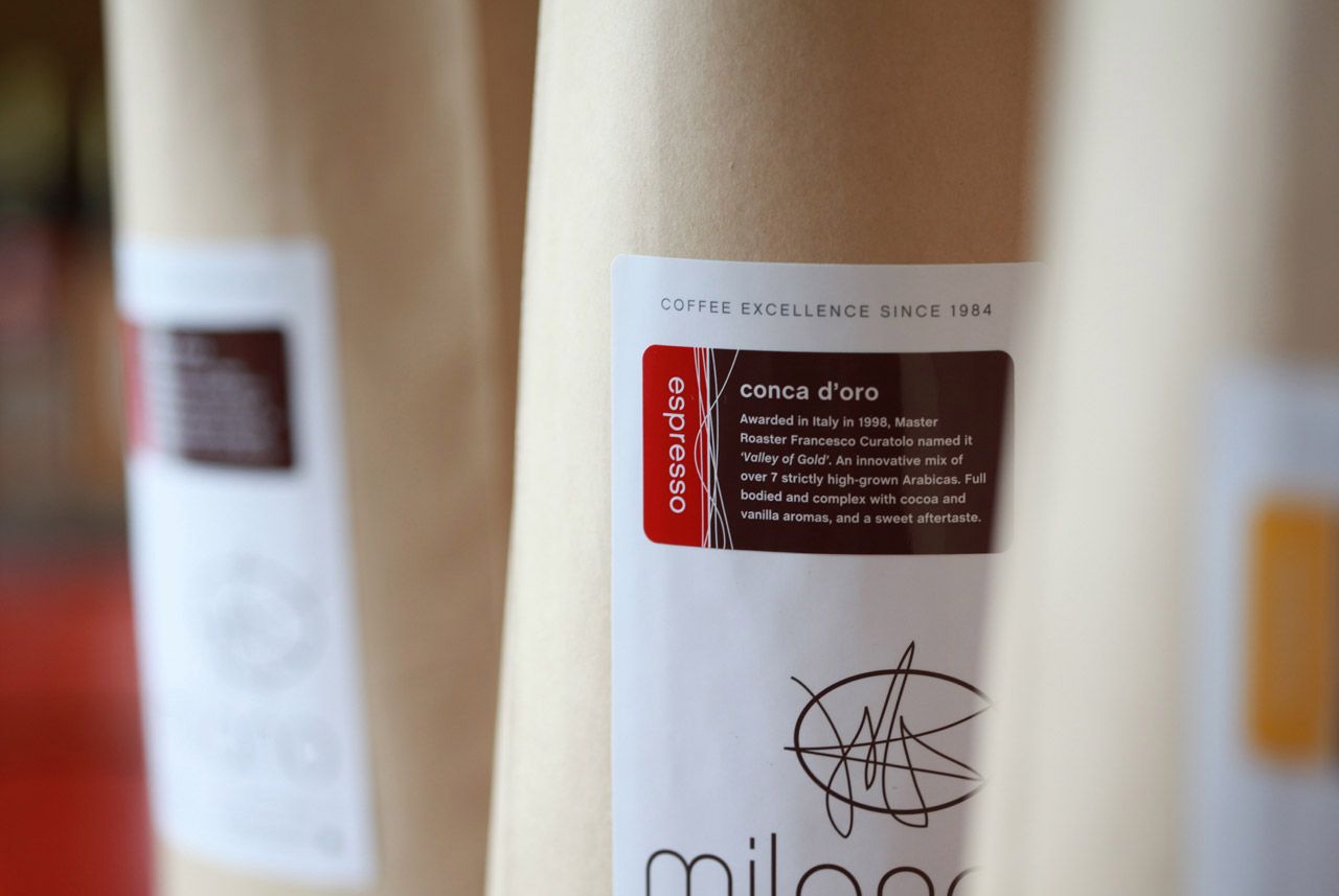 Milano coffee packaging close-up