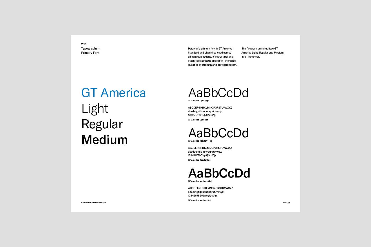 Peterson Brand Guidelines - Typography