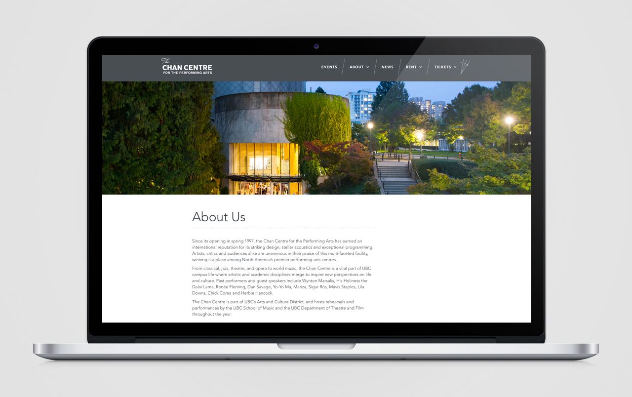 Chan Centre Website About Us