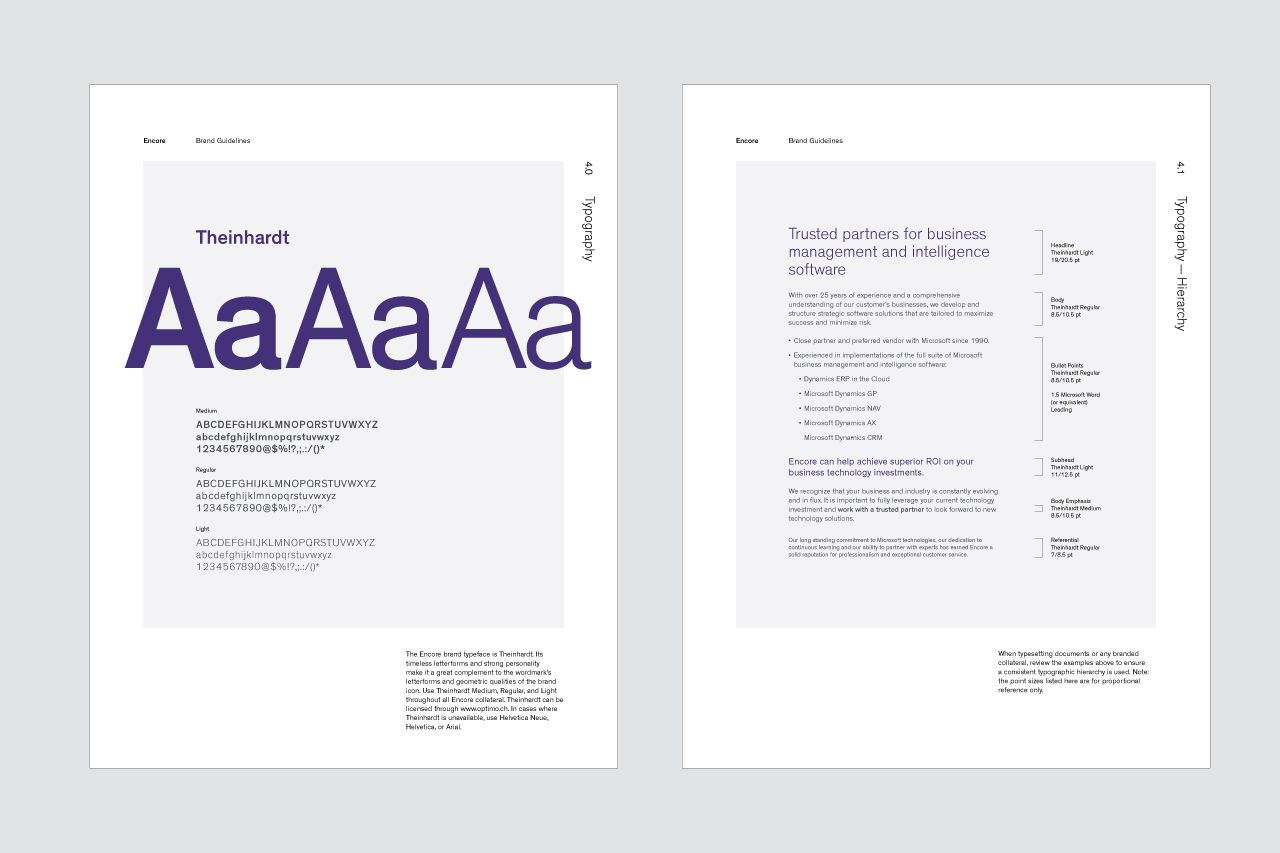 Encore Brand Guidelines, Typography