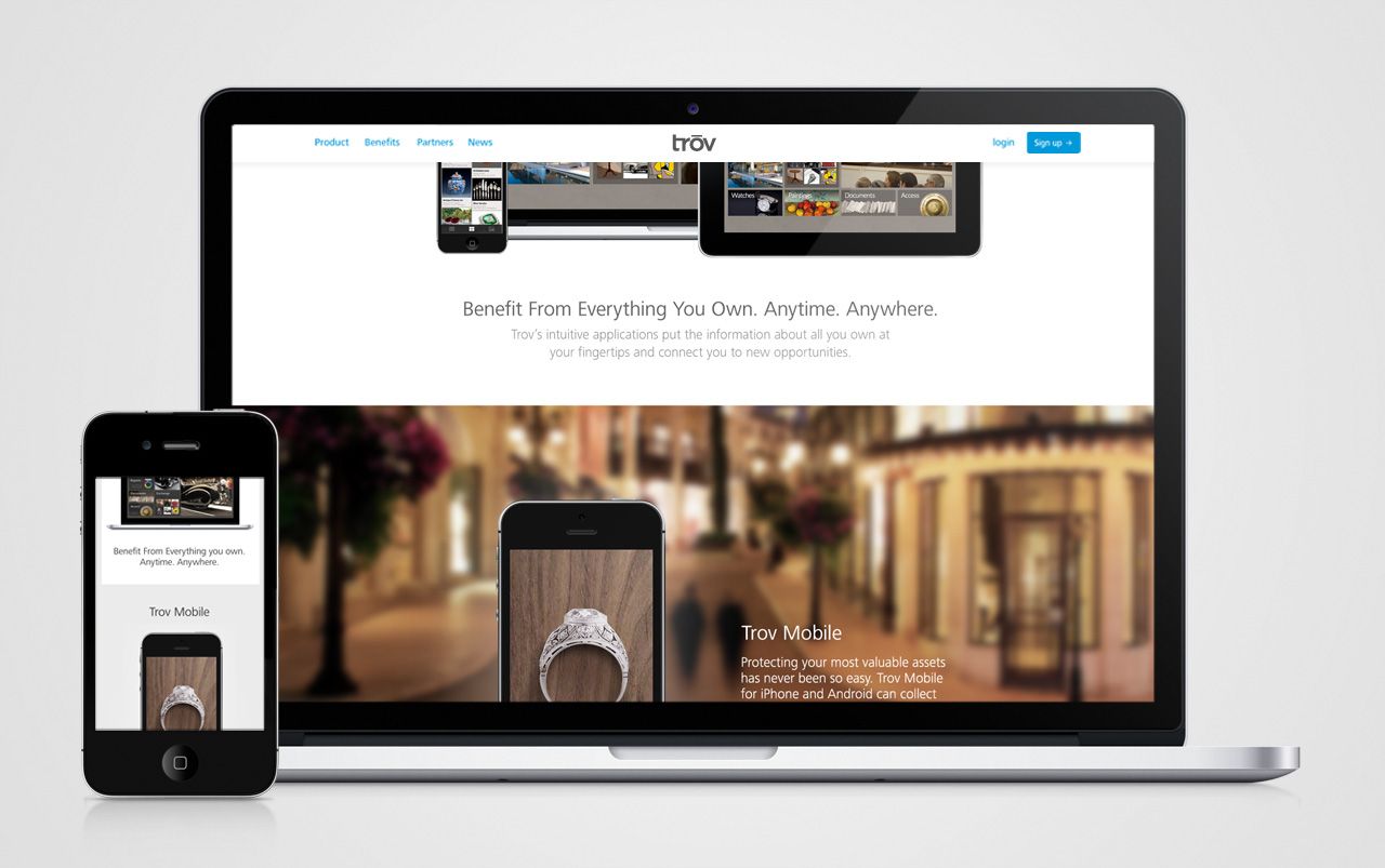 Trov Website Laptop and Mobile