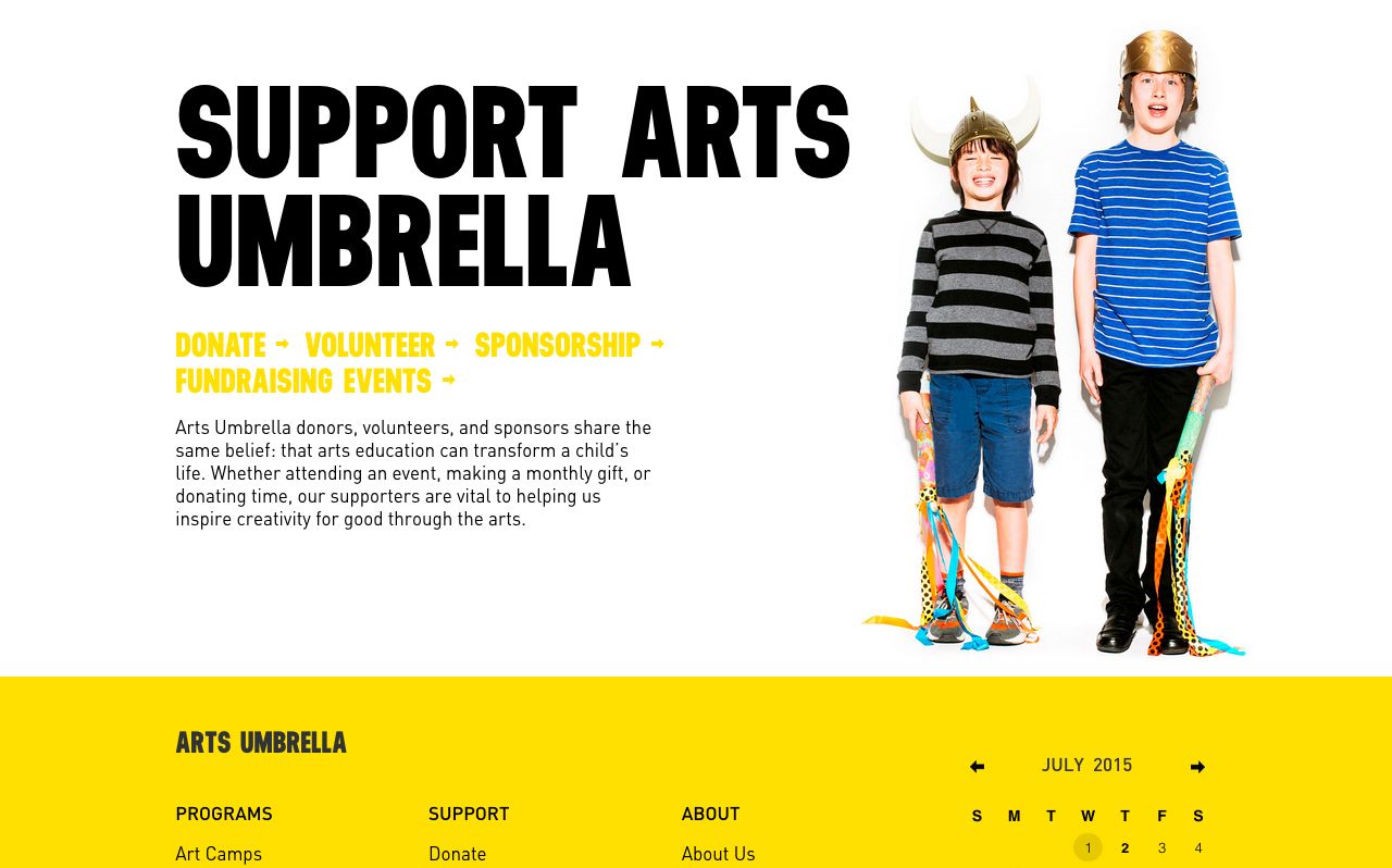 Arts Umbrella Website Desktop