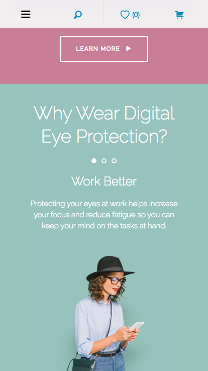 Clearly Digital Eye Protection Campaign Mobile Website