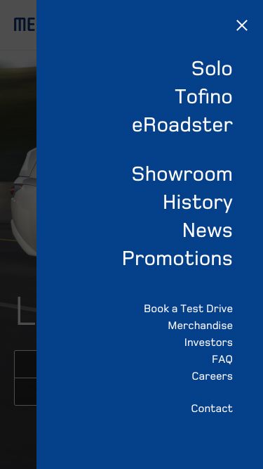 Meccanica Mobile Website Menu