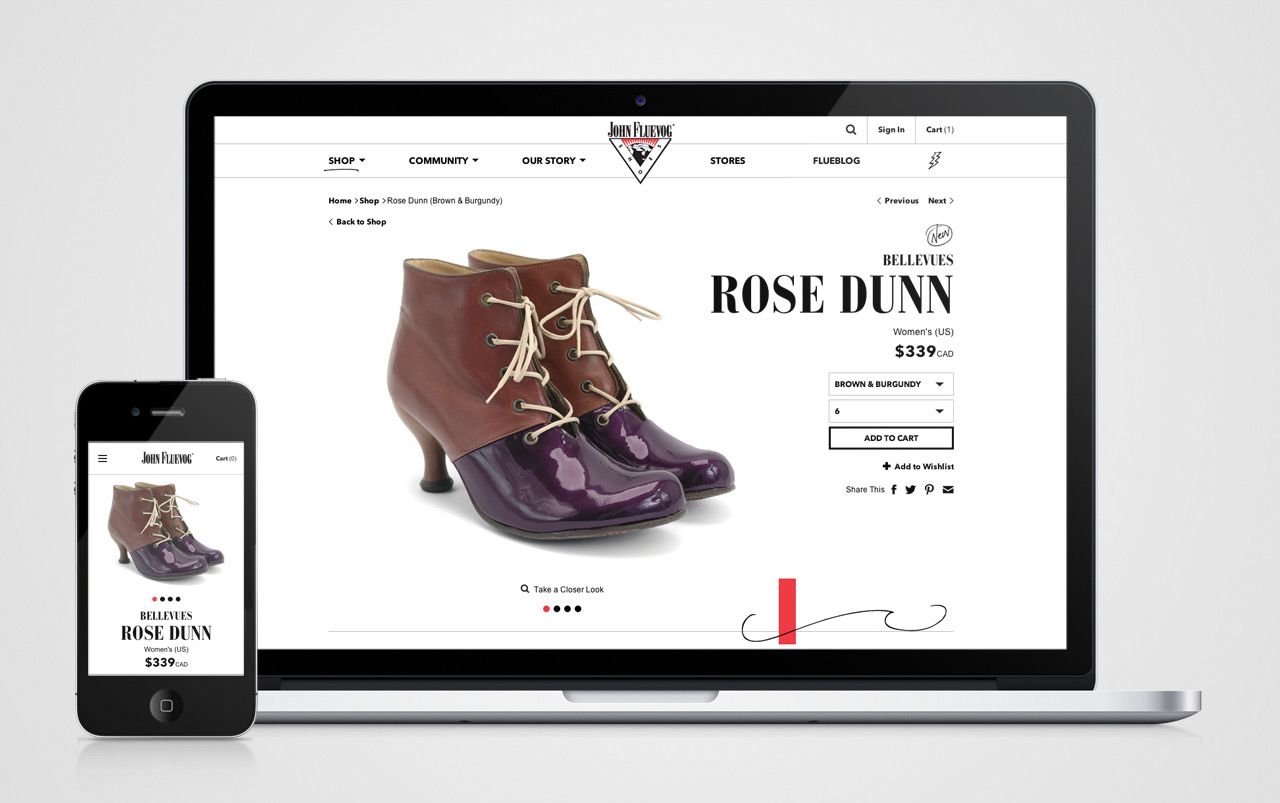 Fluevog Website - Product Details Page