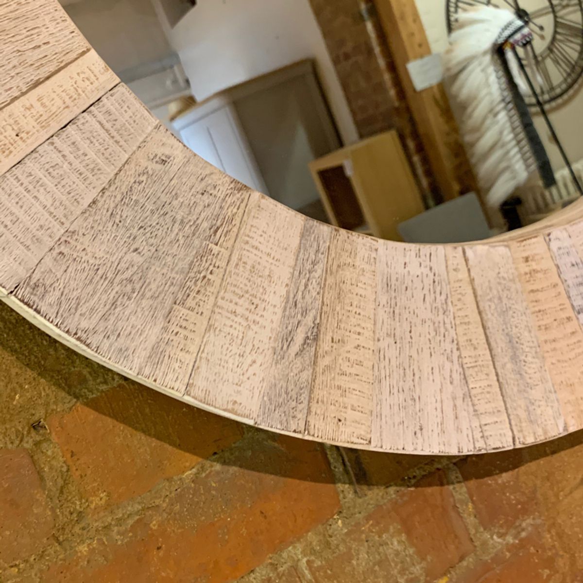 Round Washed Mirror